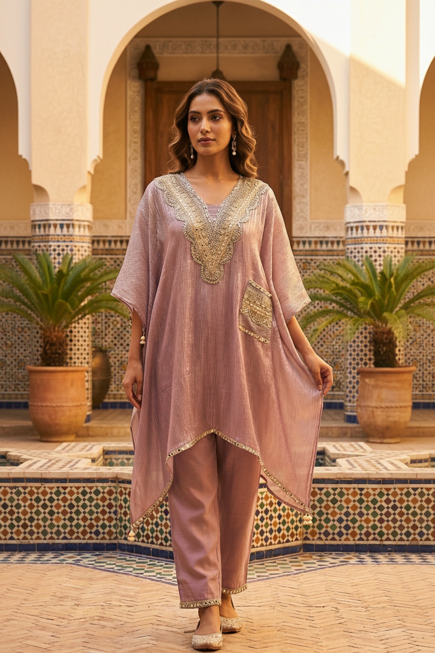 Lilac Aura Tissue Silk Co-ord