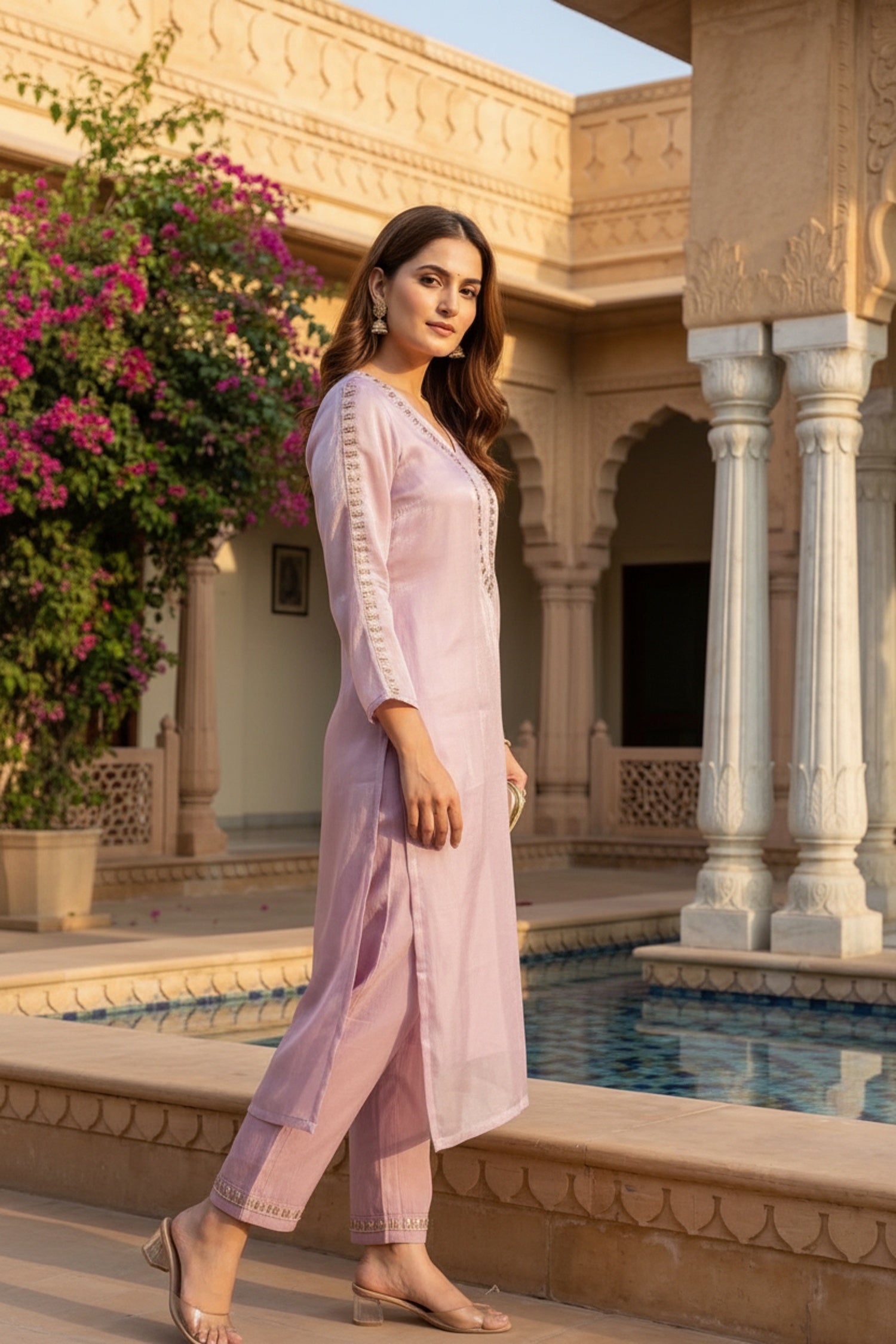 Lilac Embroidered Co-ord Set
