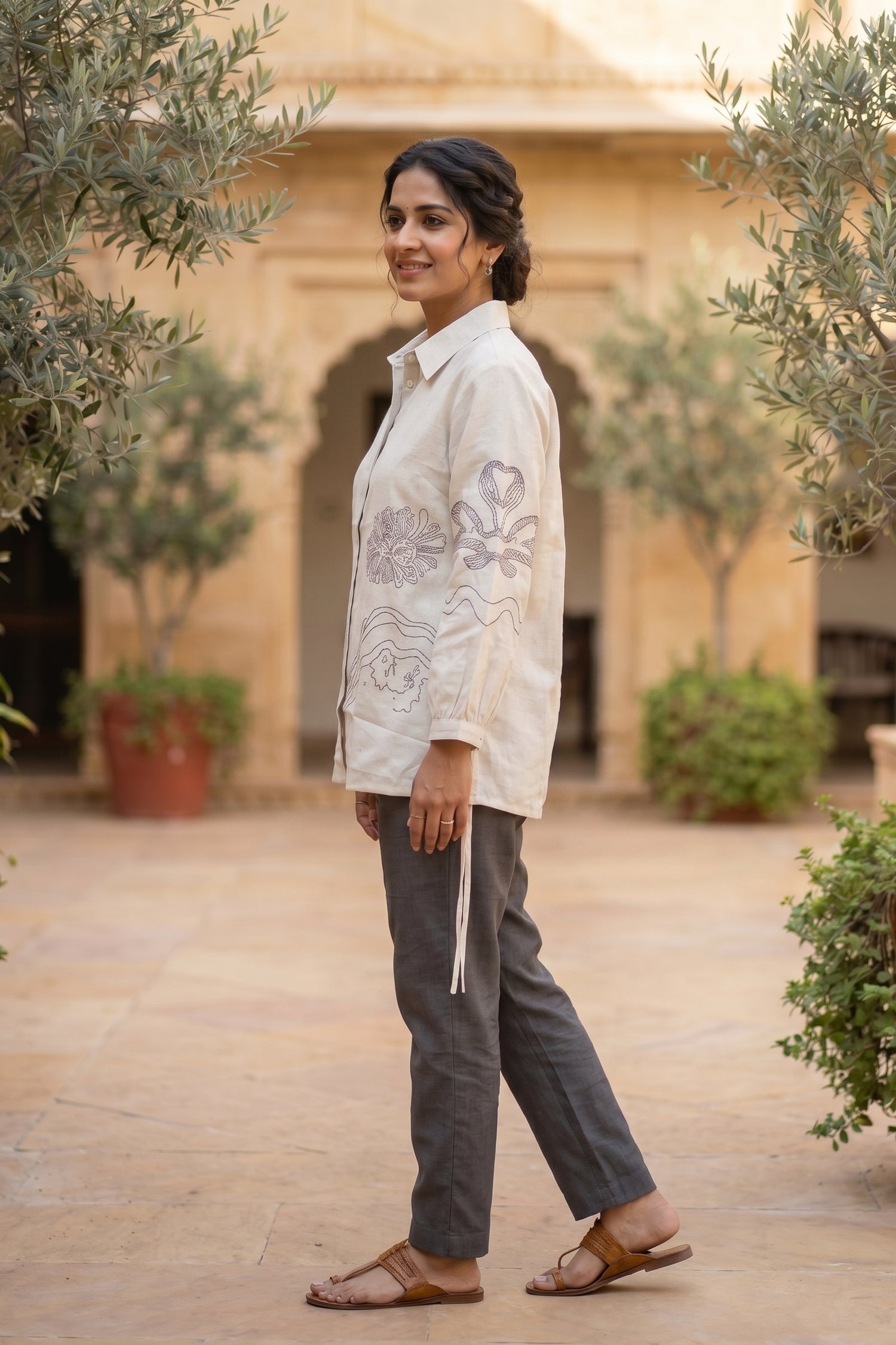 Relaxed Fit cotton White Shirt.