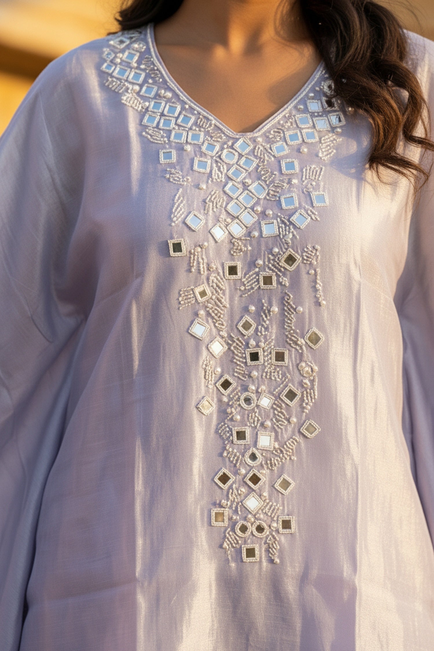 Blue Serenity Kaftan Co-ord with Dhoti Pants