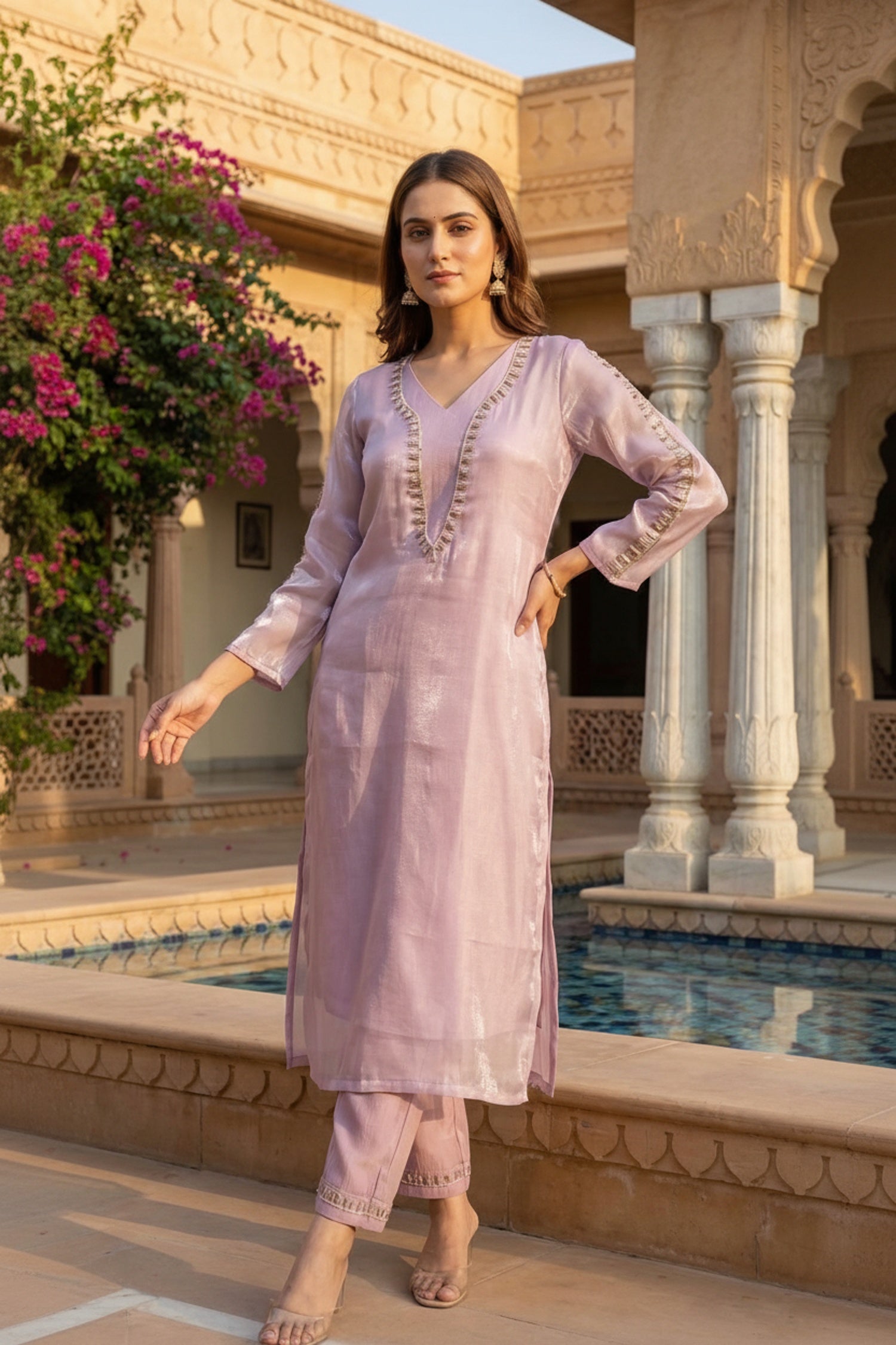 Lilac Embroidered Co-ord Set