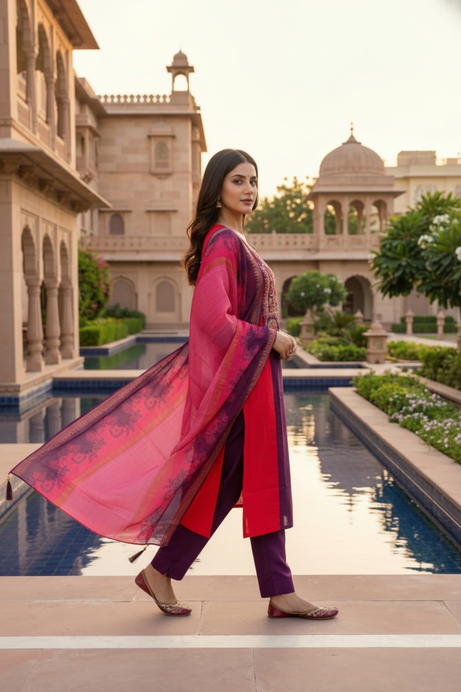 Rani Ethnic Straight Cut Set with Embroidered Design