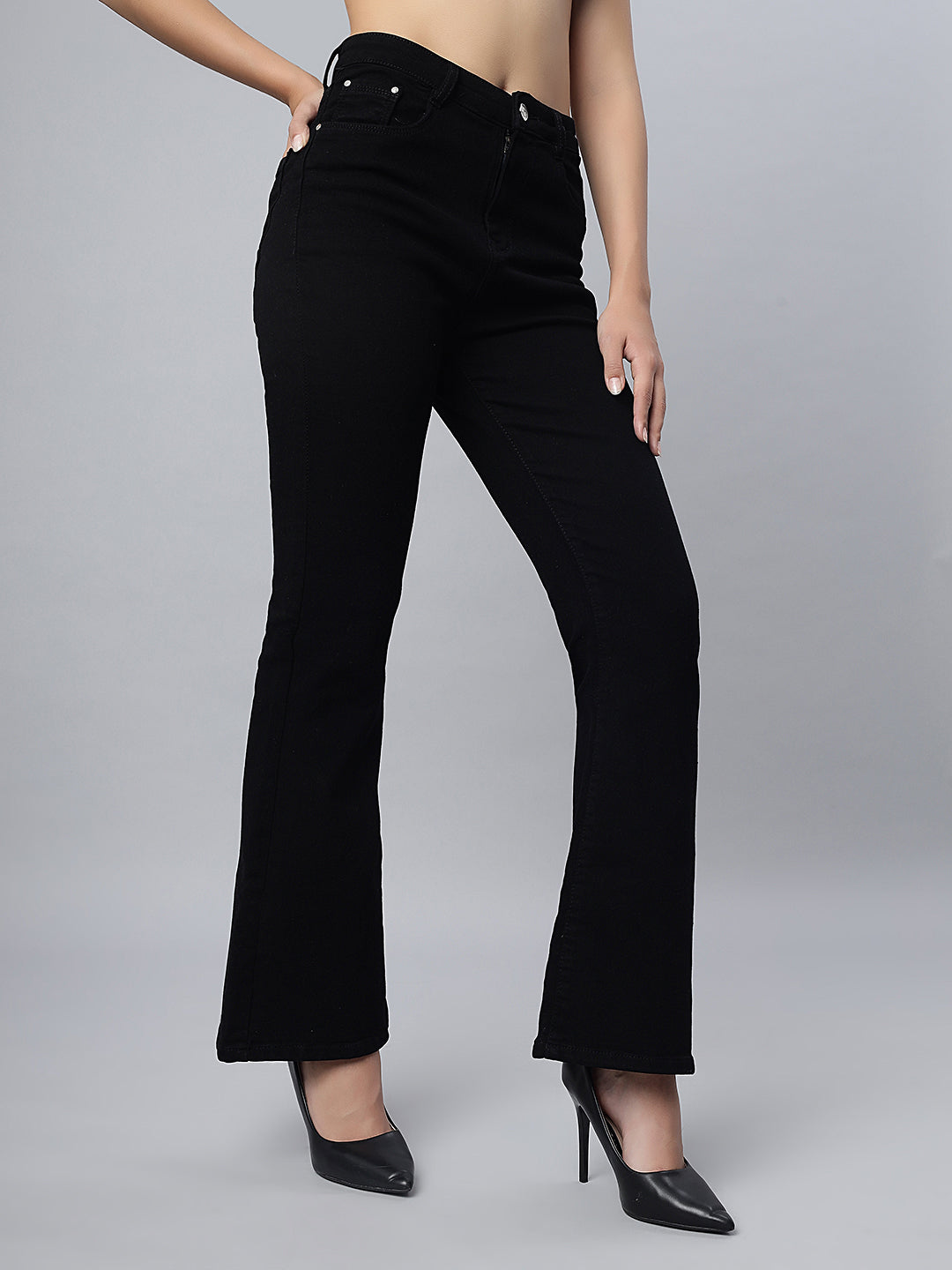 Black High-Rise Bootcut Jeans