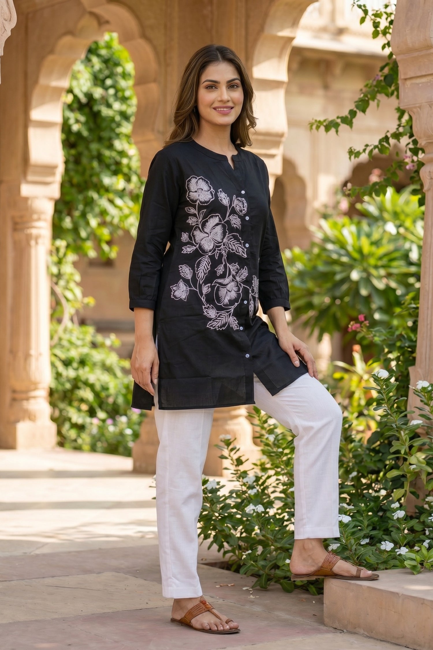 Relaxed Fit cotton Black Shirt.