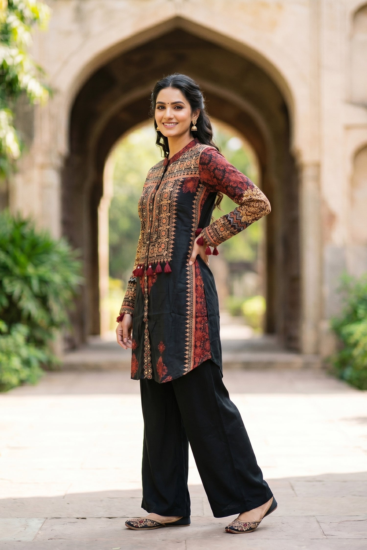Rich Ajarak Print Crepe Shirt