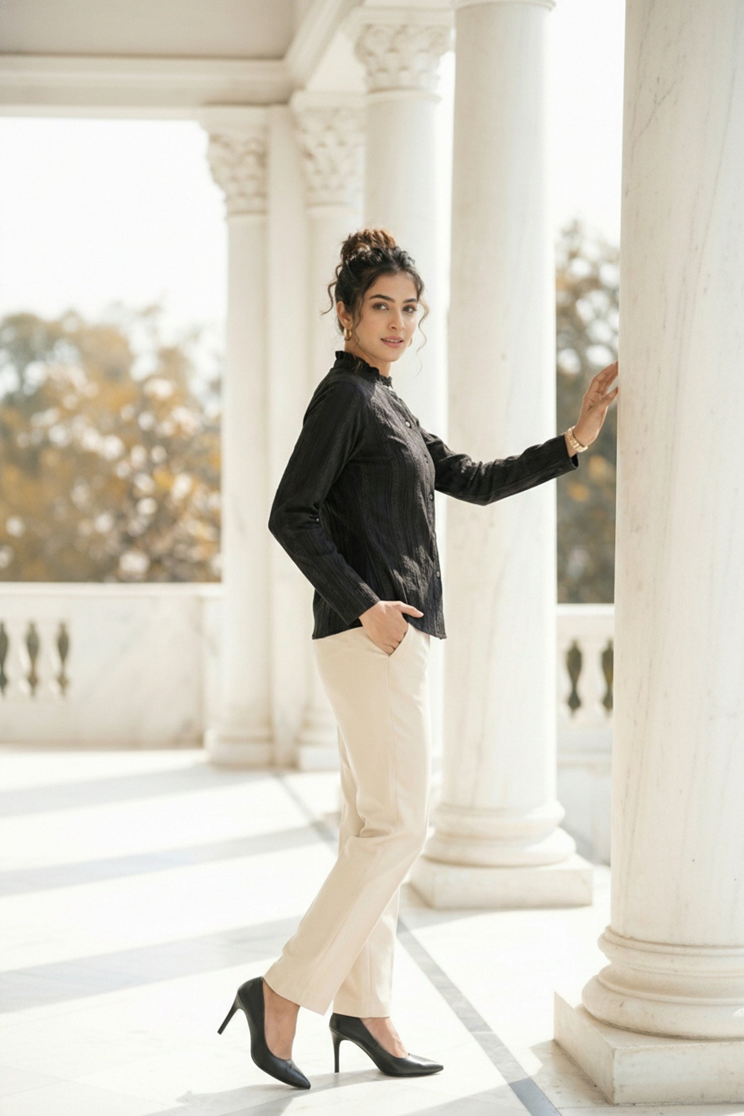 Chic Black Cotton Comfort Top