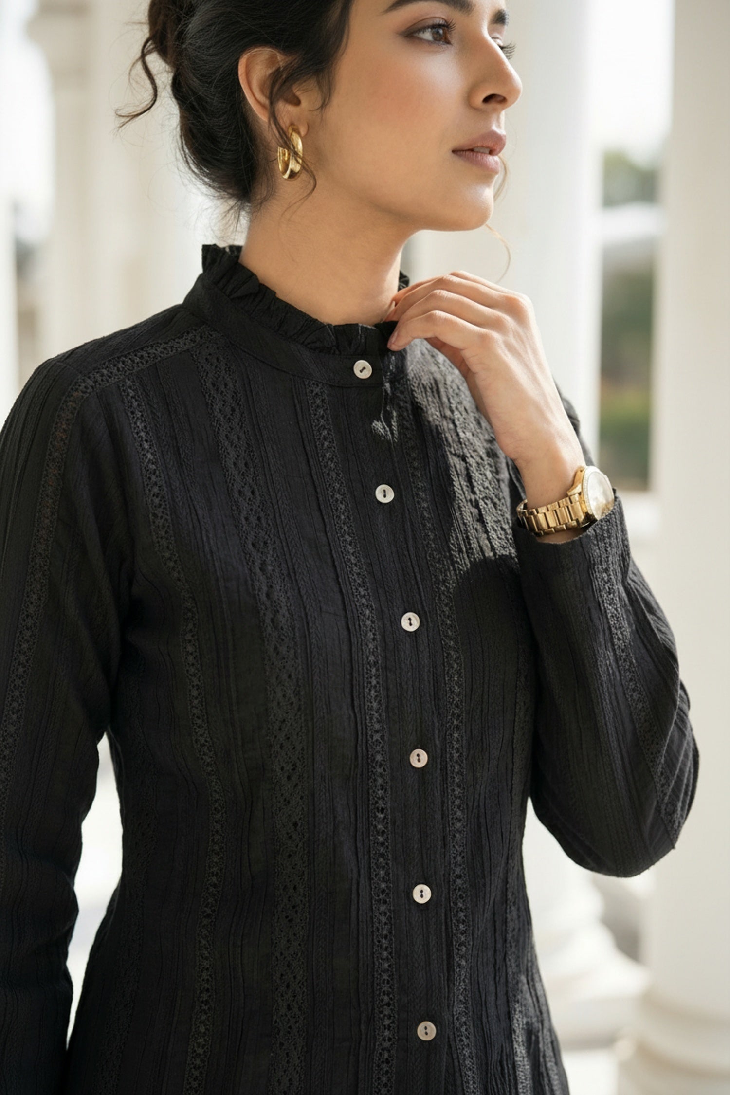 Chic Black Cotton Comfort Top