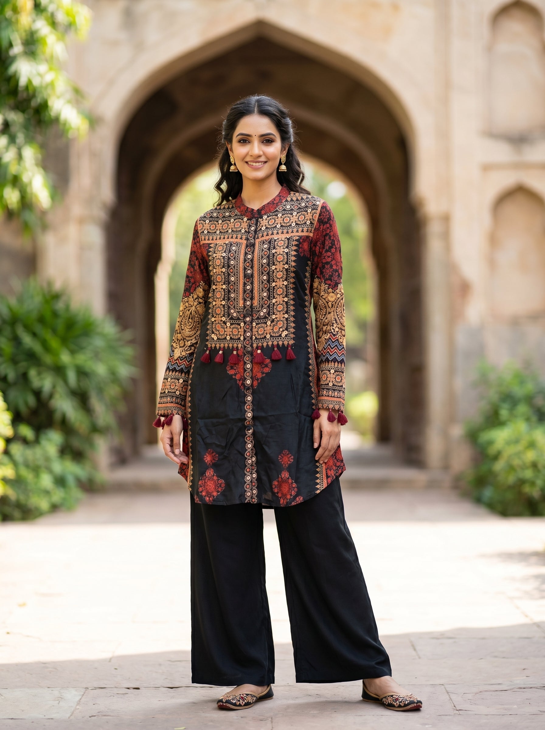 Rich Ajarak Print Crepe Shirt