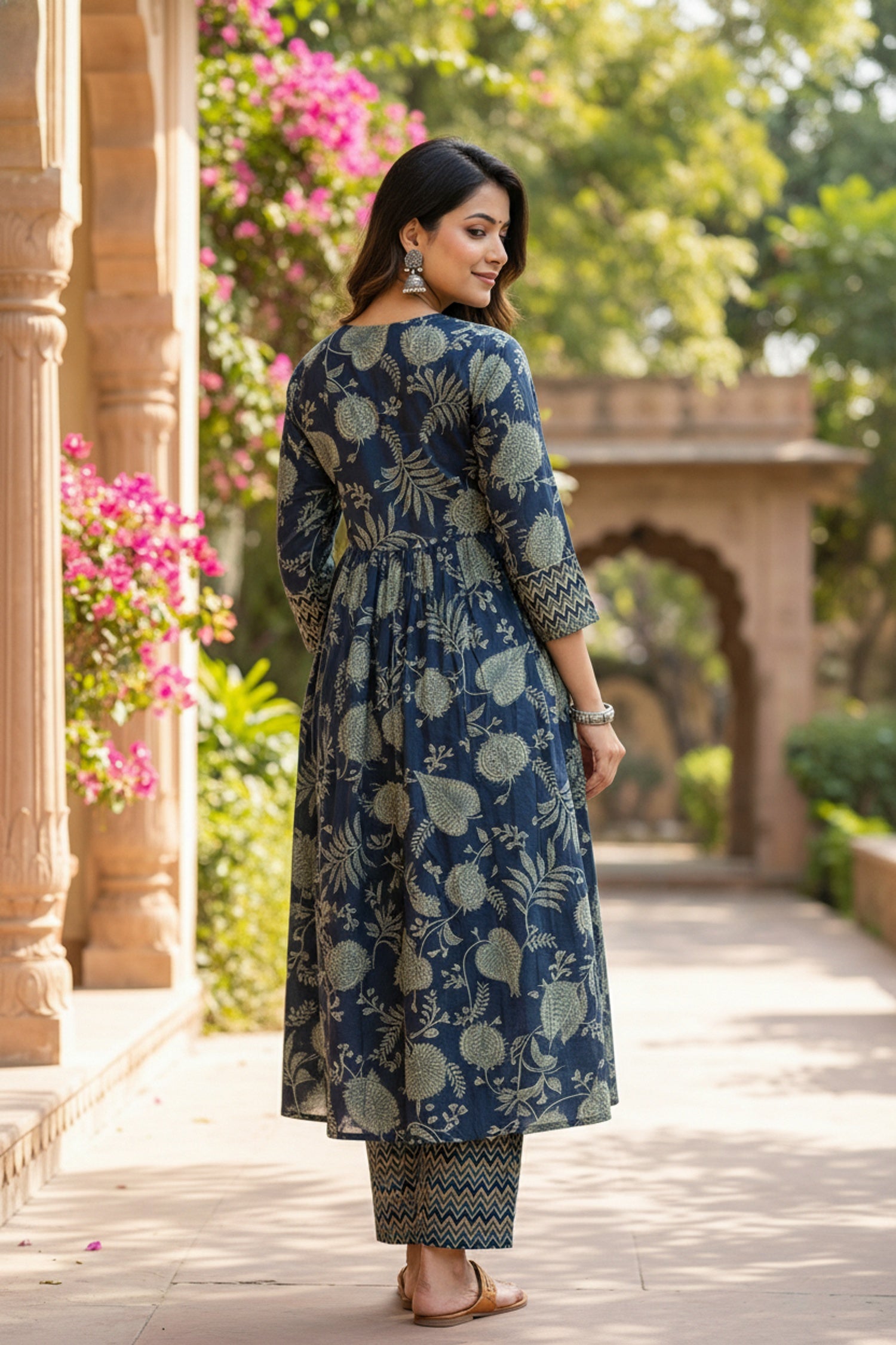 Green Aura Printed Co-ord with Kodi Embellished Top