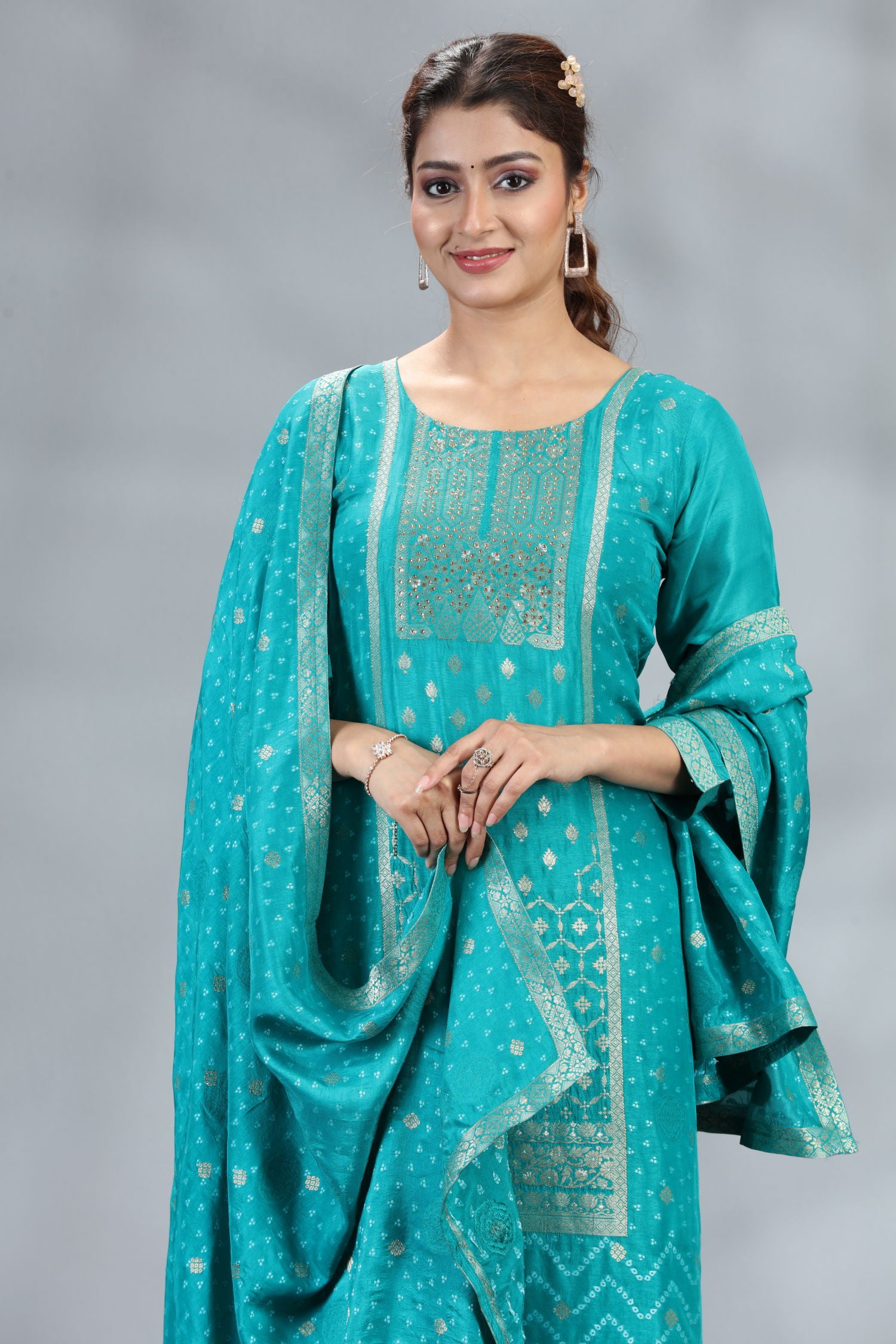 Majesty Silk Three Piece Kurta Set