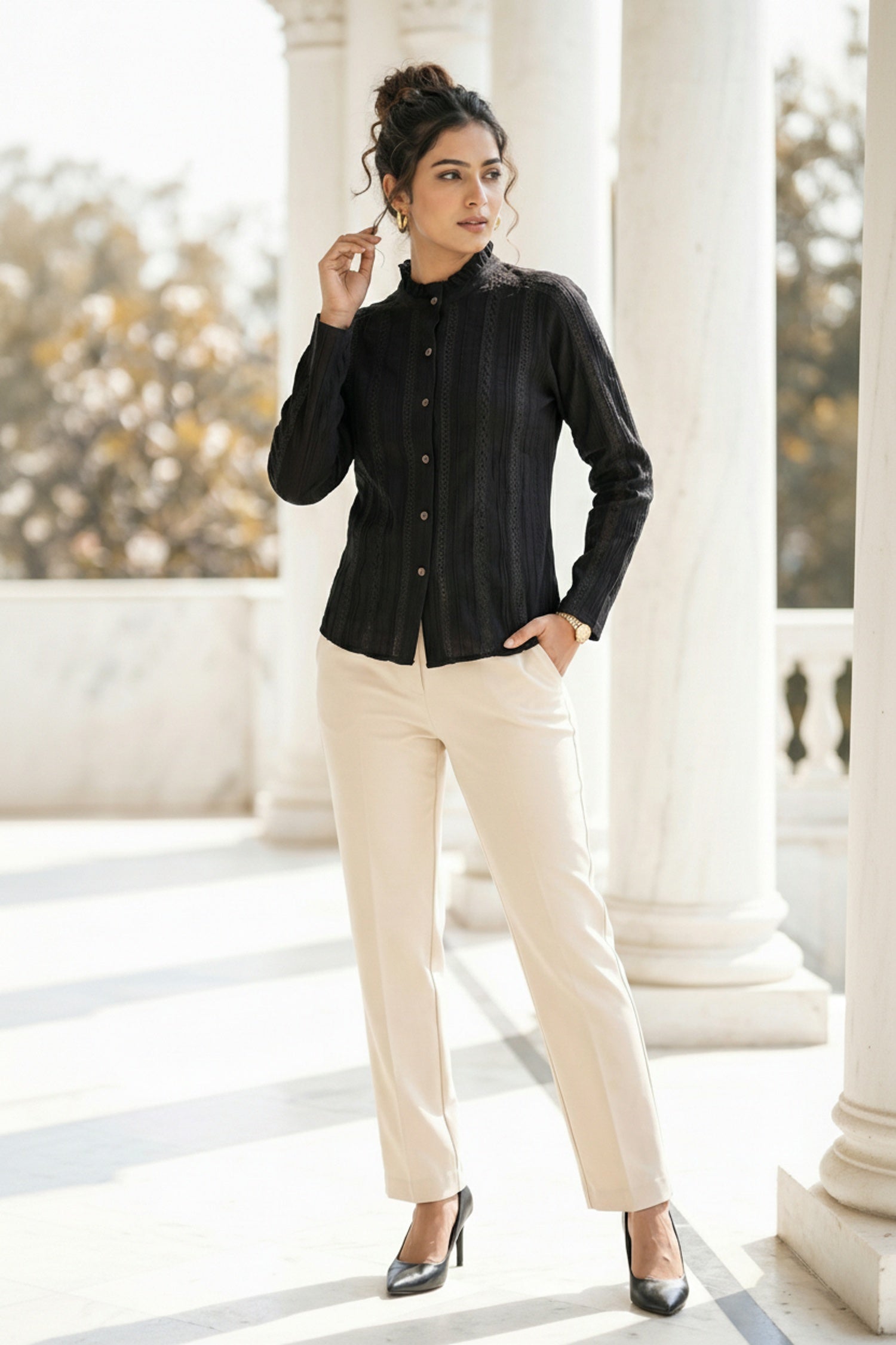 Chic Black Cotton Comfort Top