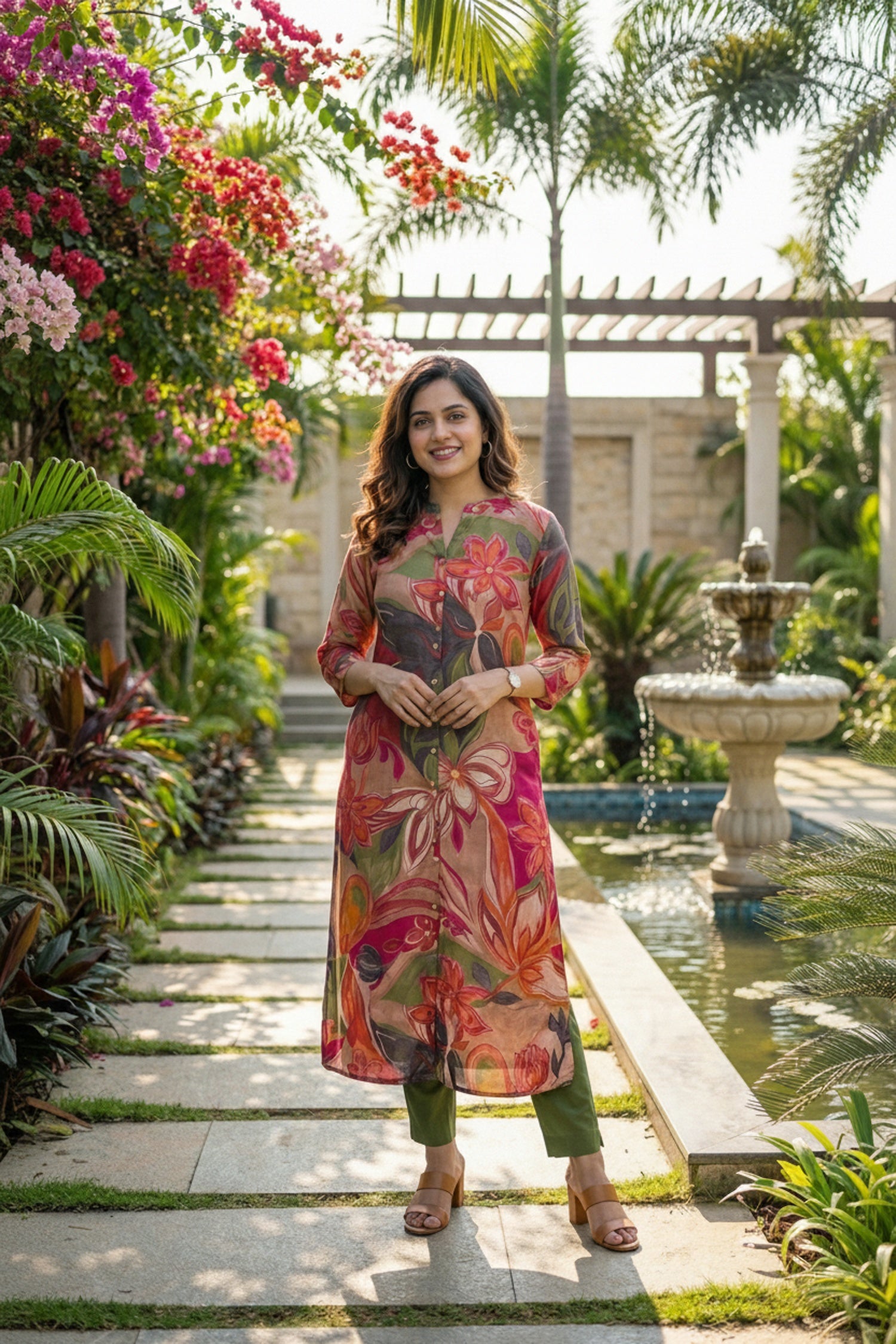 Rani Royale Cotton Long Kurti with Embroidered Work