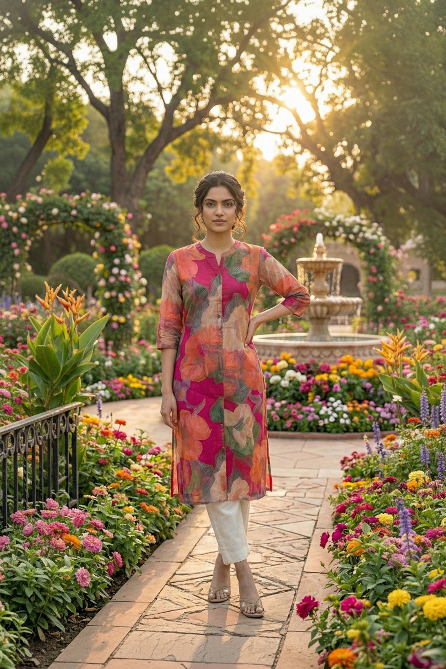 Rani Digital Printed Cotton Long Kurti
