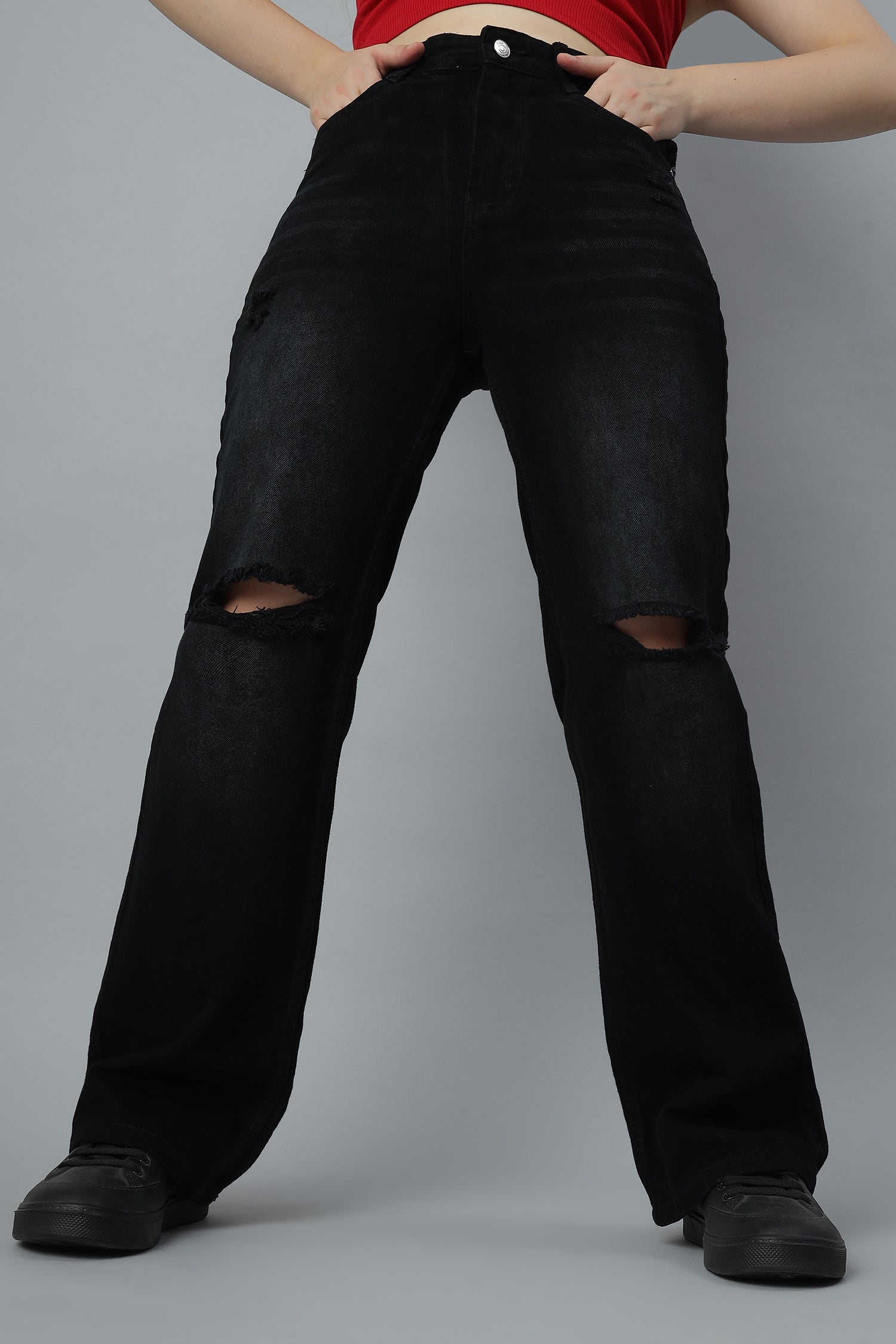 Ripped Rebel Black Jeans