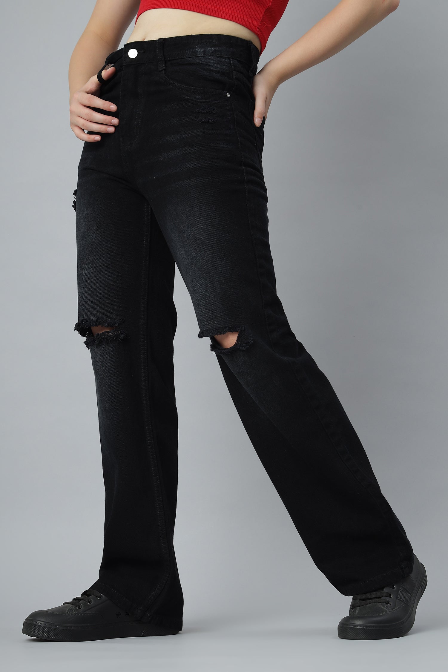 Ripped Rebel Black Jeans