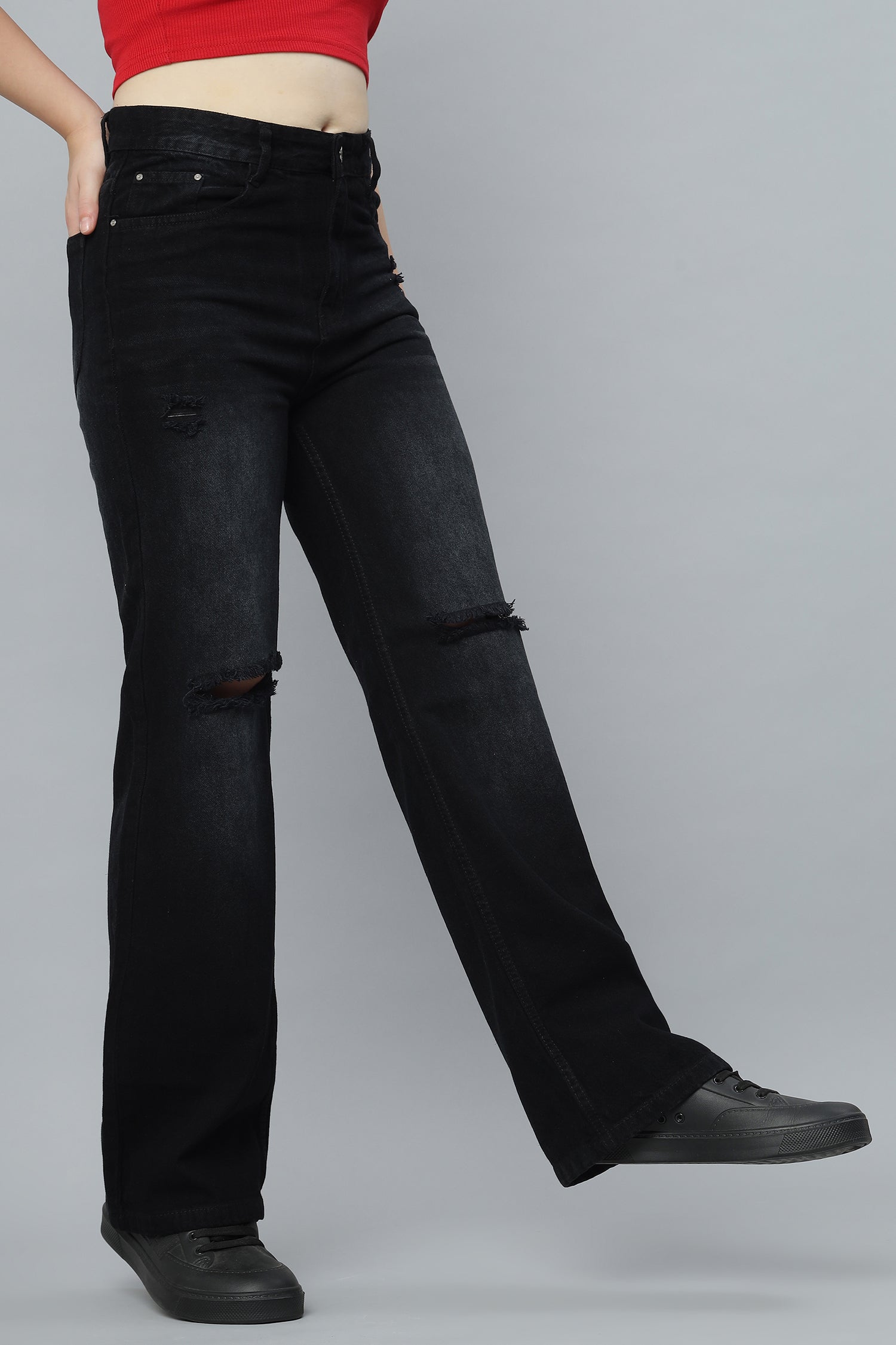 Ripped Rebel Black Jeans