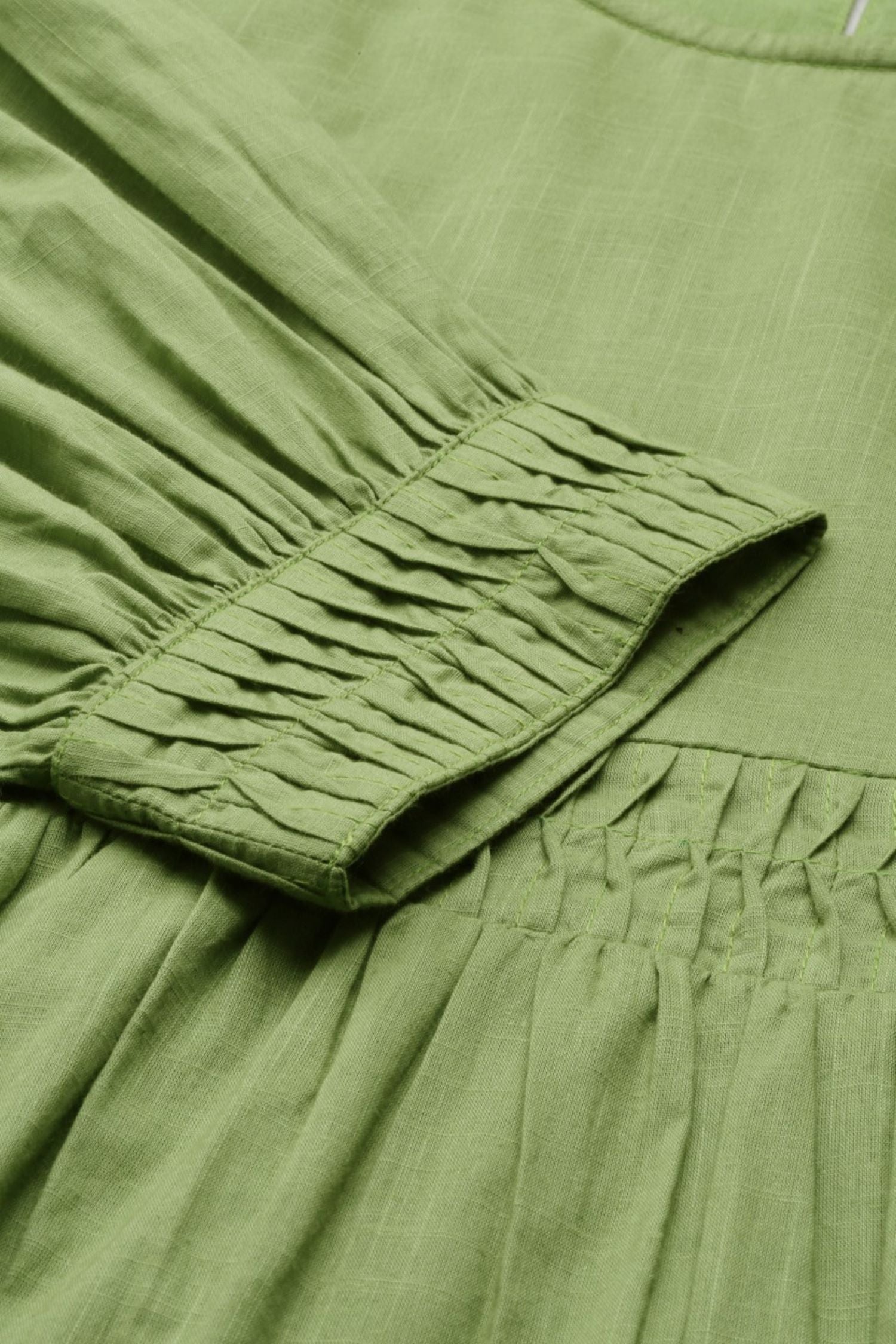 Freyaa Natural Charm A Cotton Green Dress