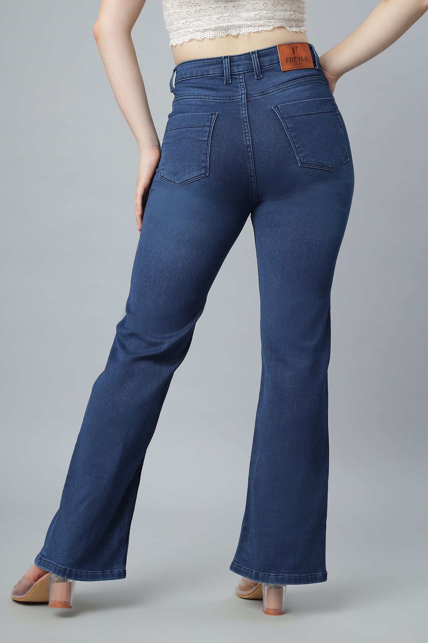 Side Slit Blue Denim