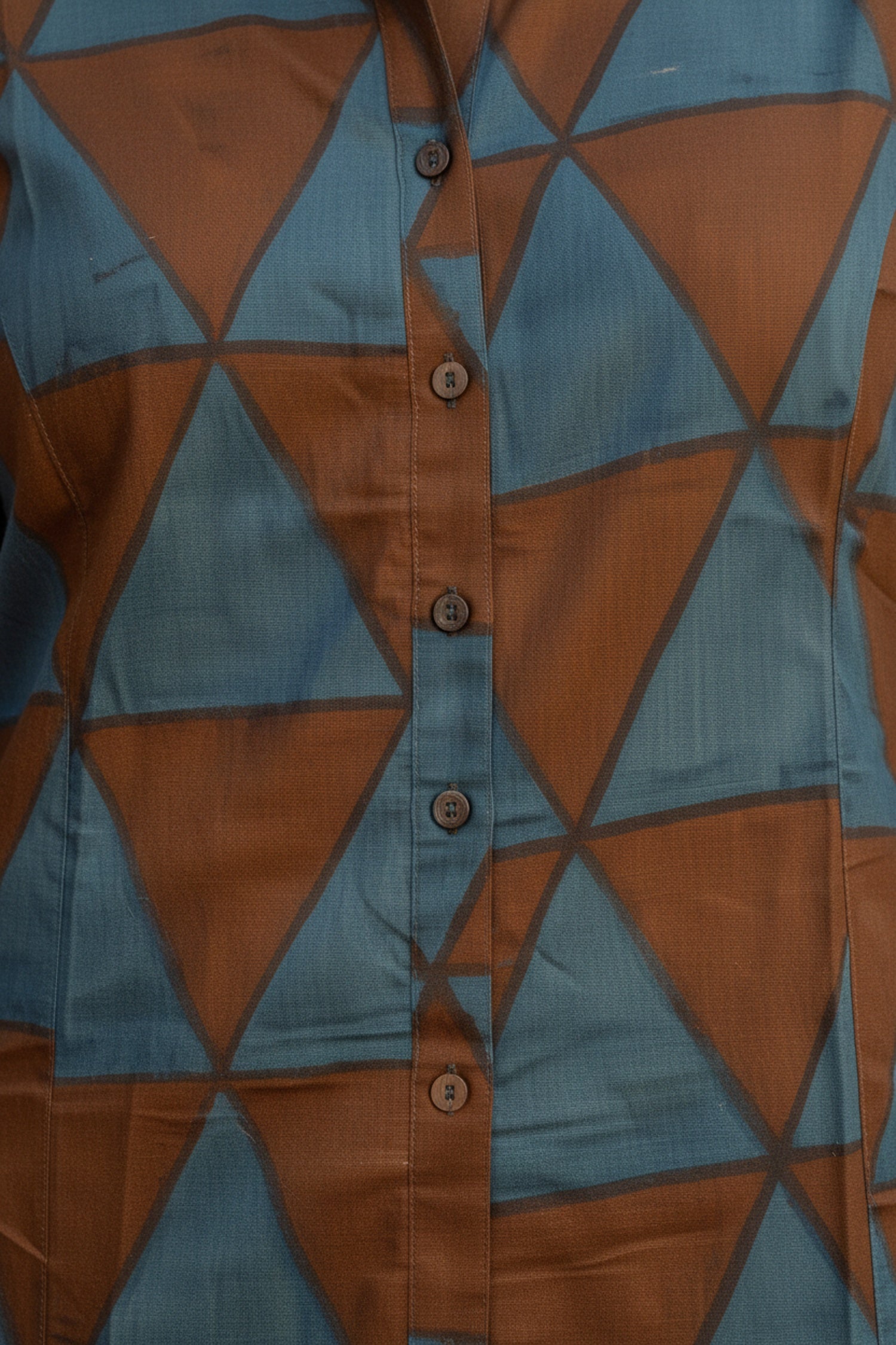 Brown Cotton Top with Geometric Design