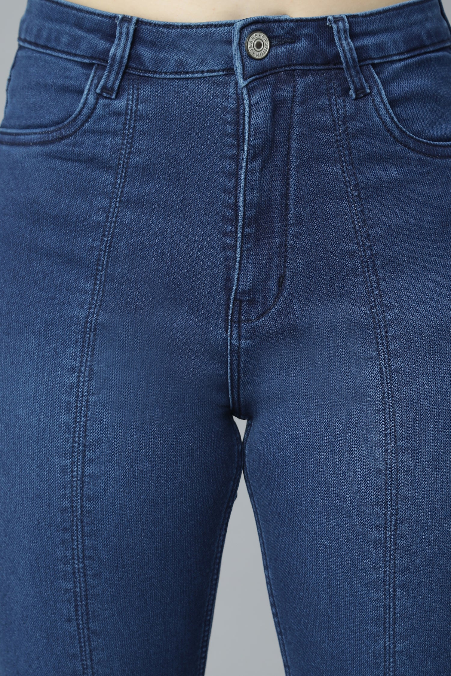 Side Slit Blue Denim