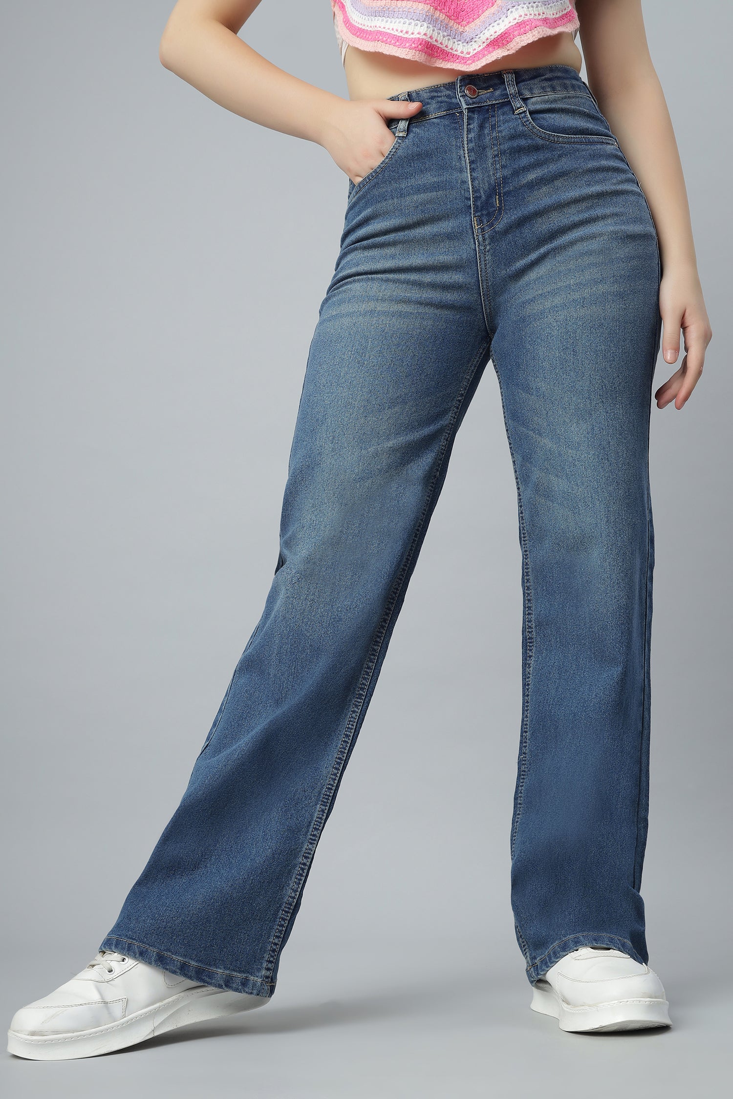 Straight Cut Blue Denim