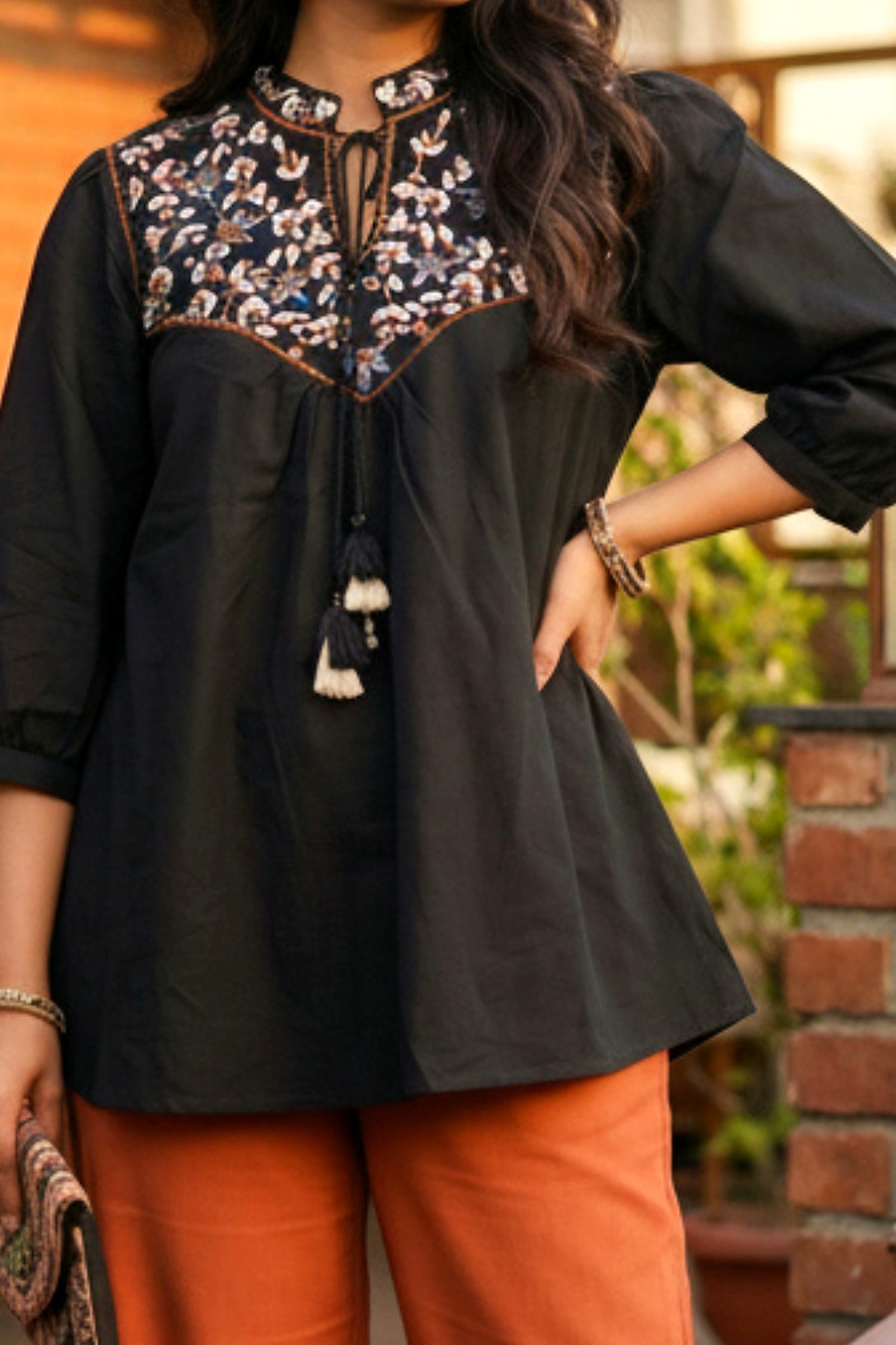 Classic Black Ethnic Top