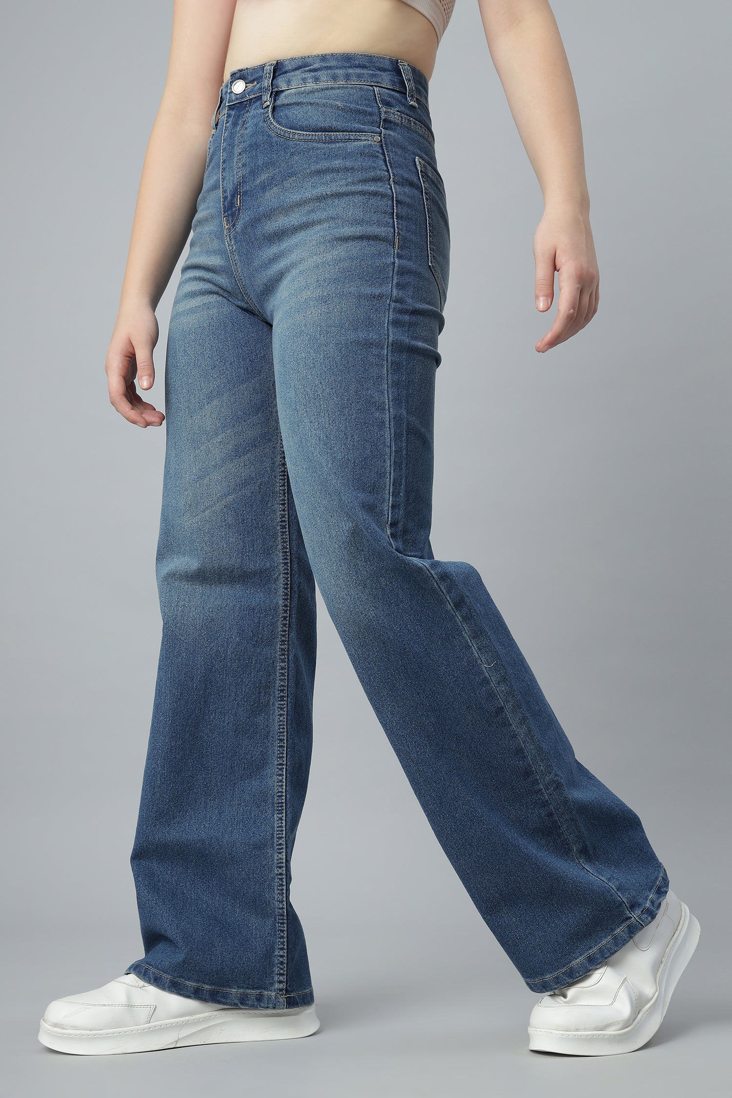 Straight Cut Blue Denim