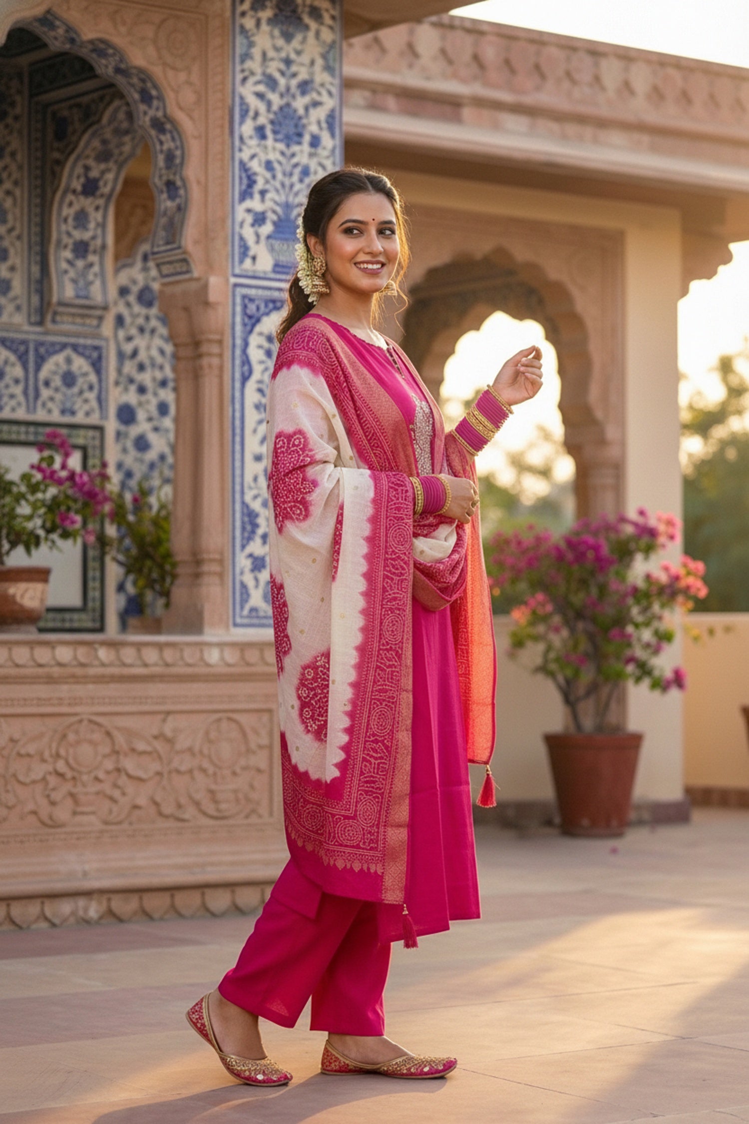 Royal Rani Straight-Cut Suit Set with Embroidered Kurta