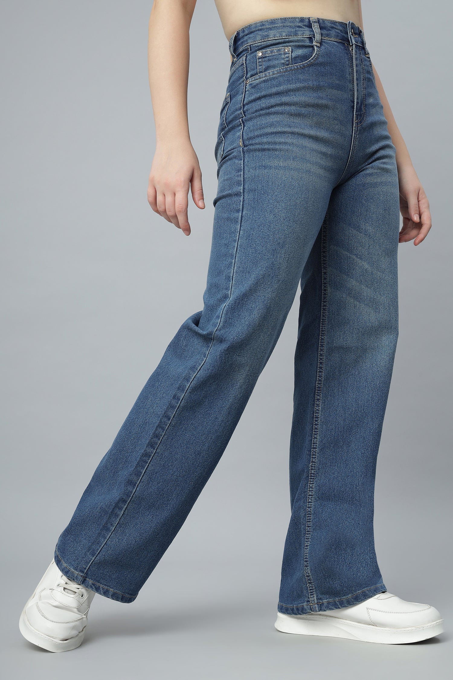Straight Cut Blue Denim