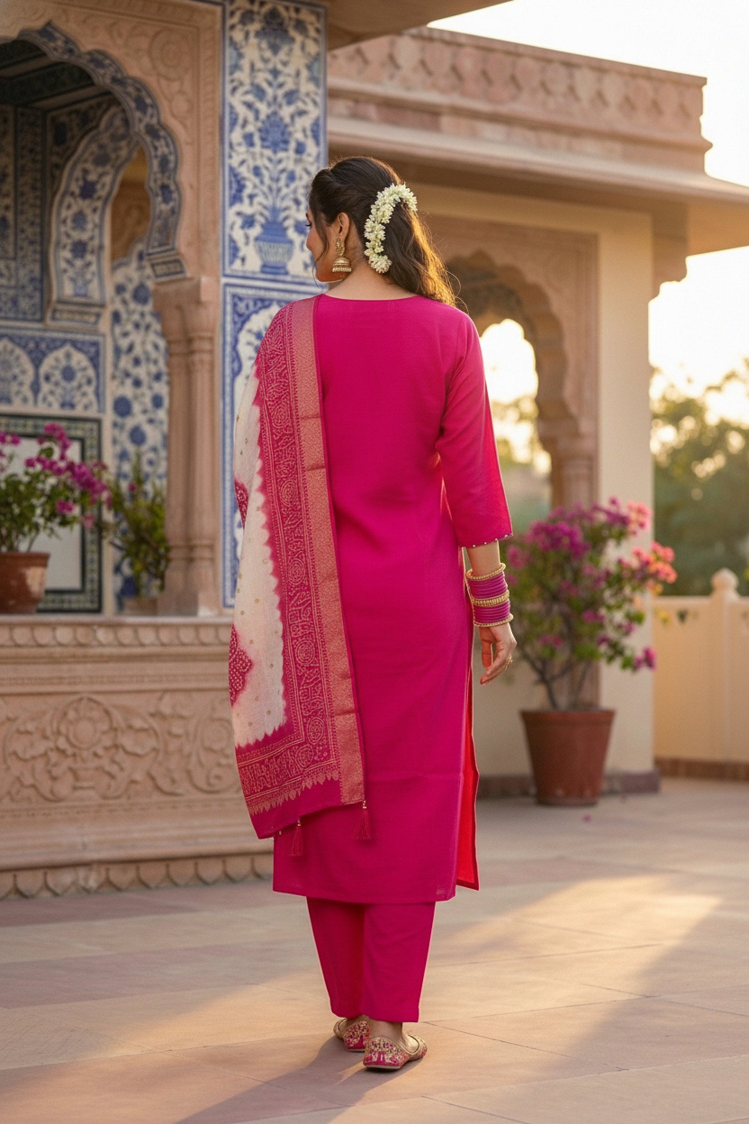 Royal Rani Straight-Cut Suit Set with Embroidered Kurta