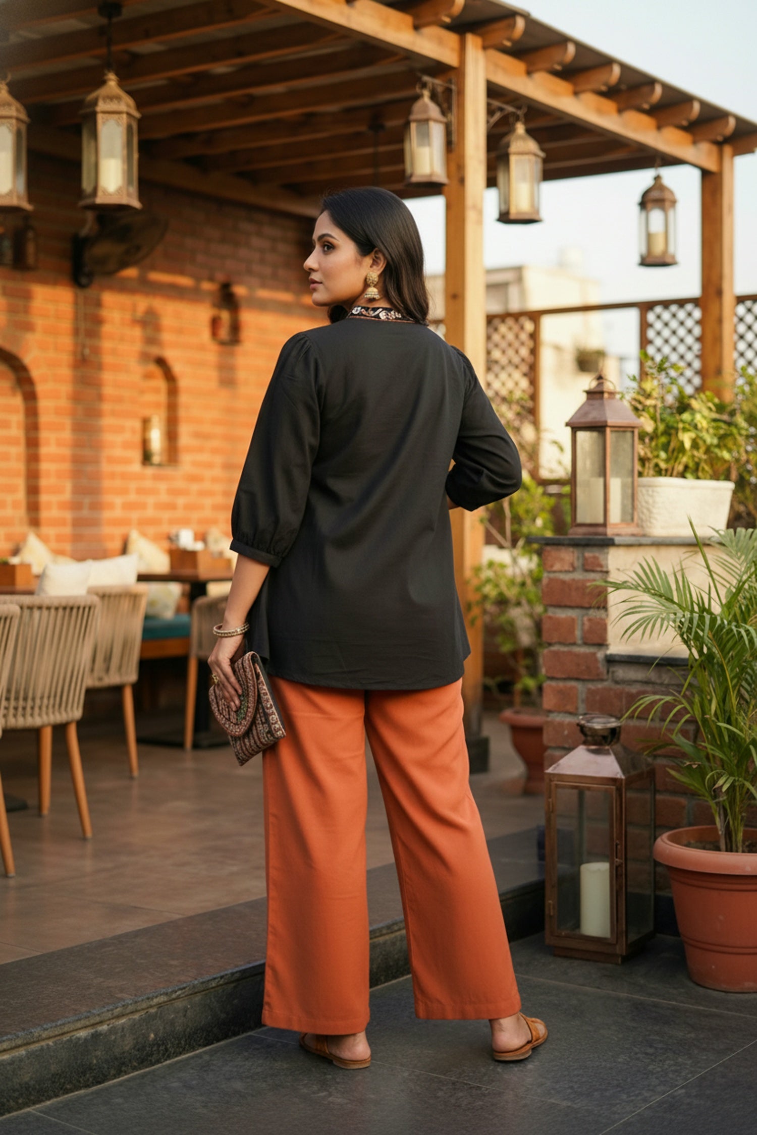 Classic Black Ethnic Top