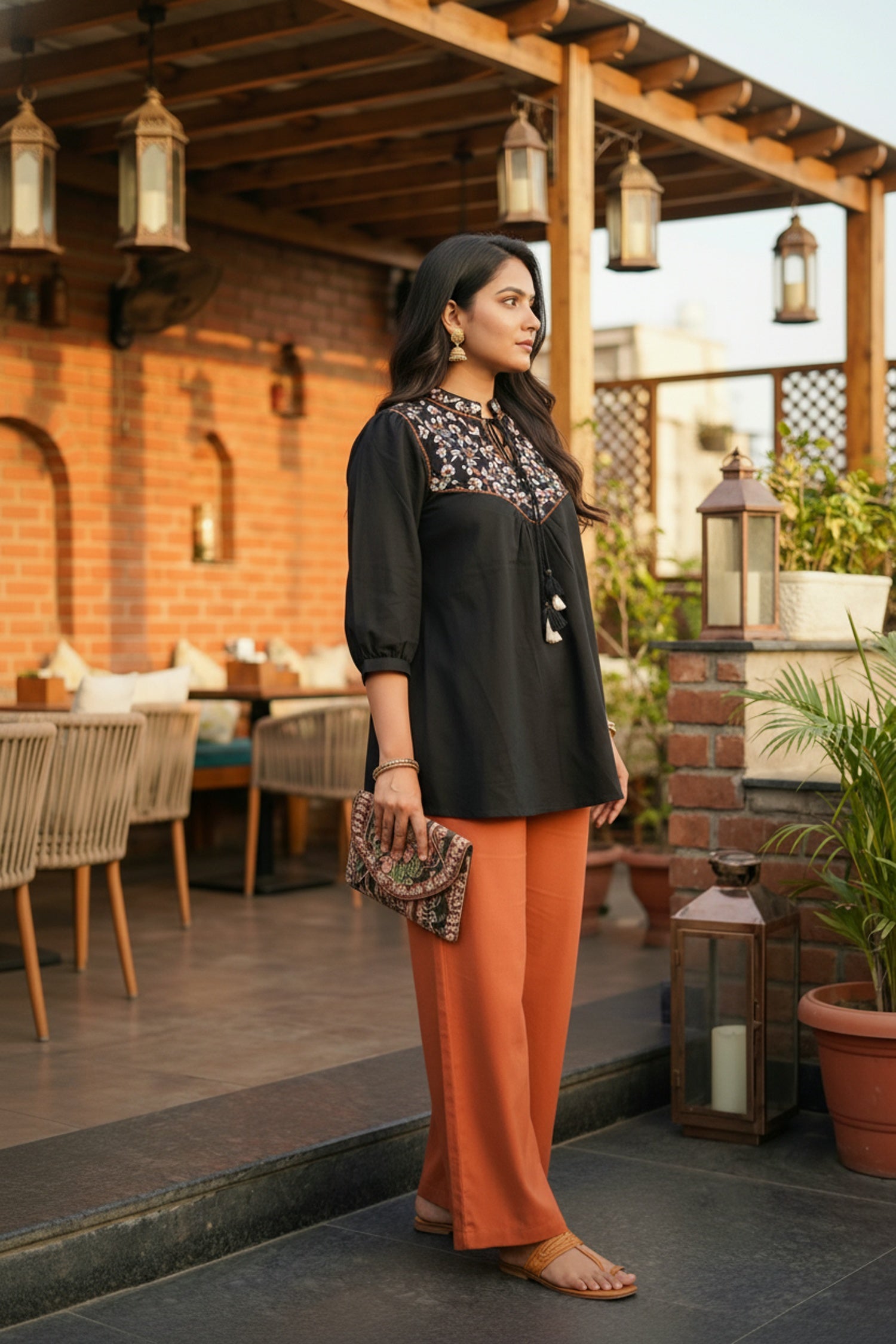 Classic Black Ethnic Top