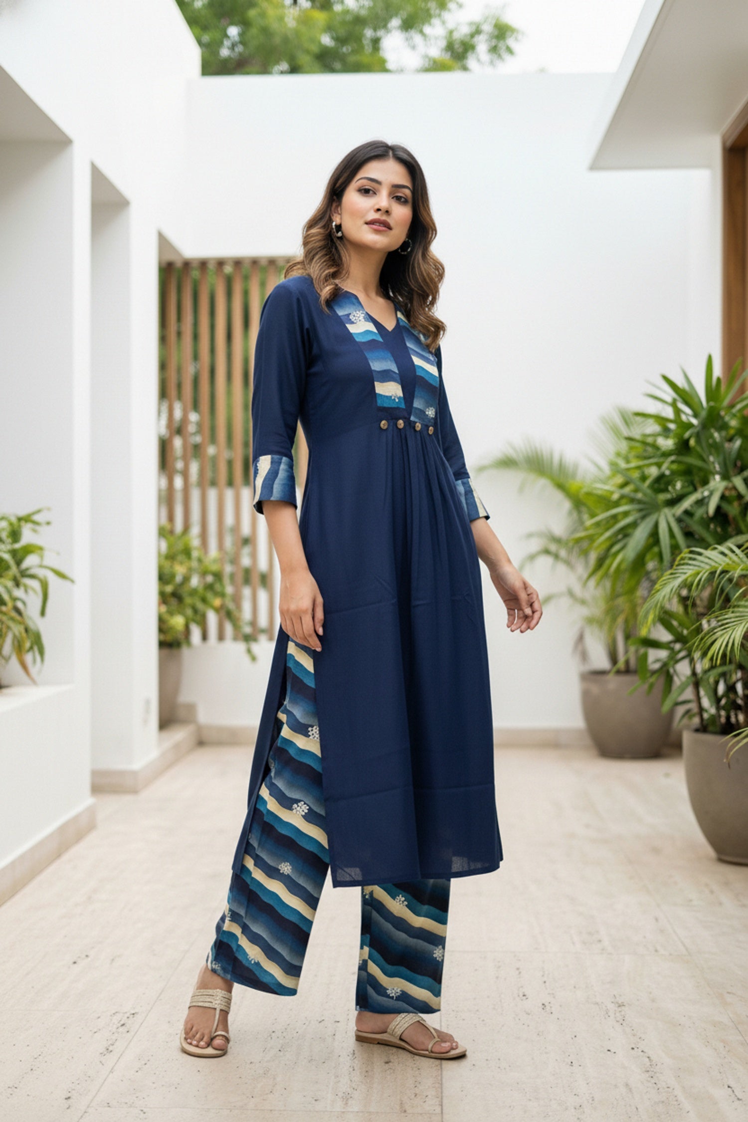 Blue Printed Cotton Co-ord Set