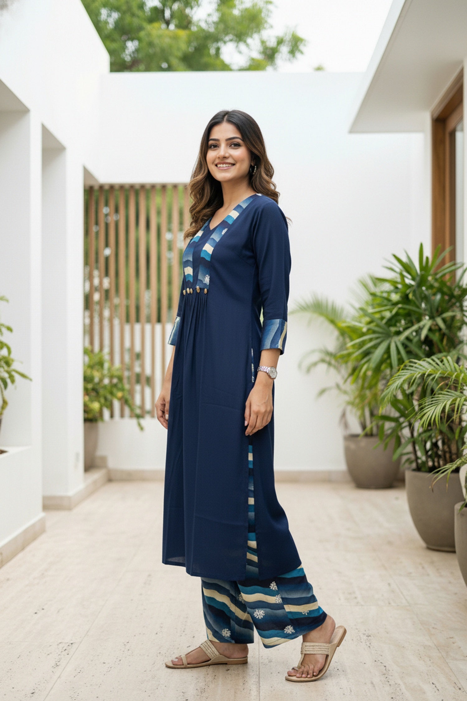 Blue Printed Cotton Co-ord Set