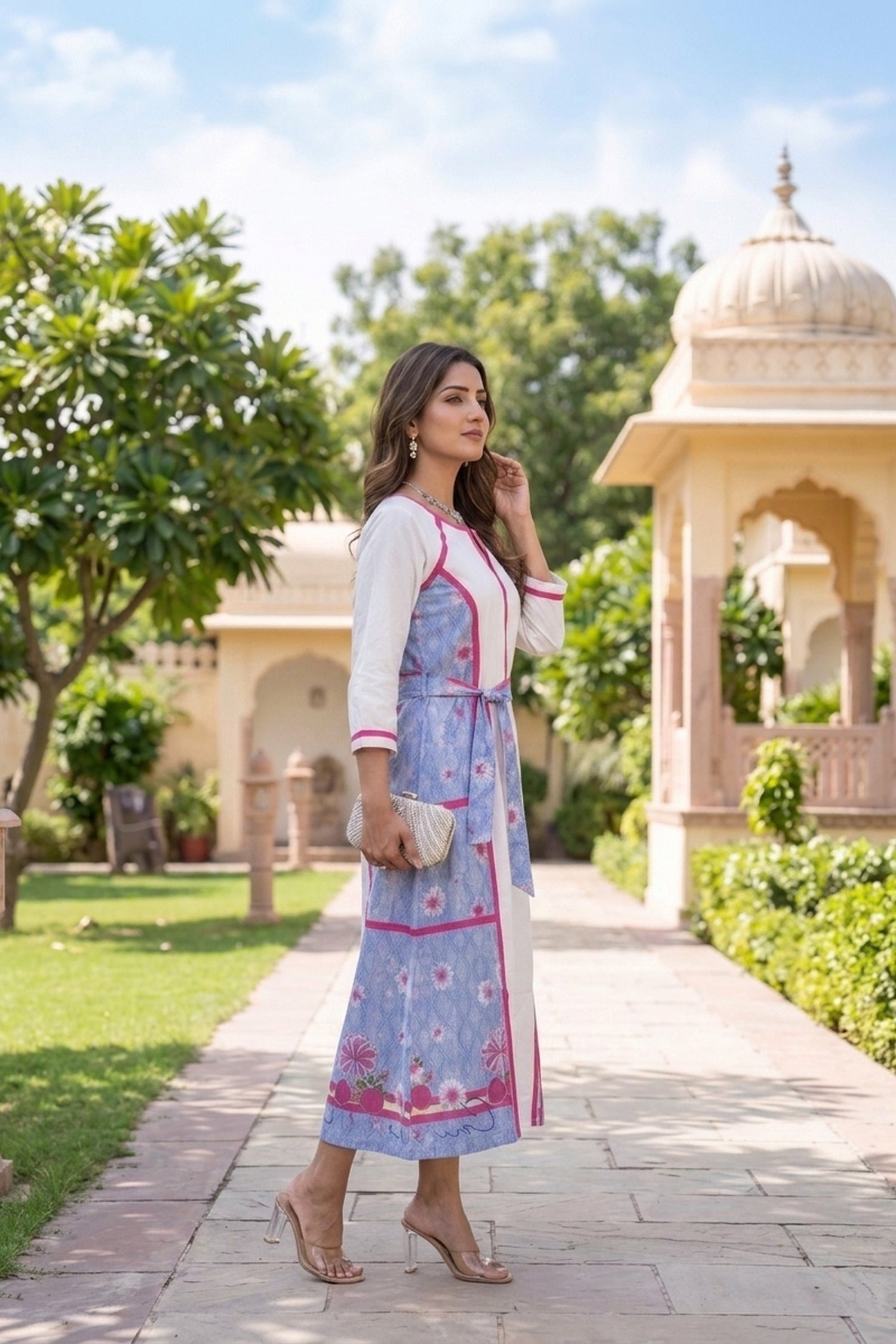 Floral & Strawberry Printed Casual Dress