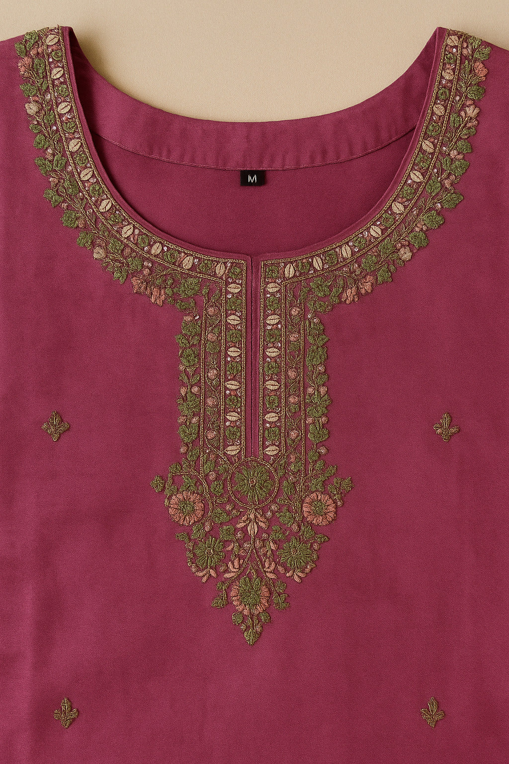 Purple Suit with Embroidery Work And Chiffon Dupatta