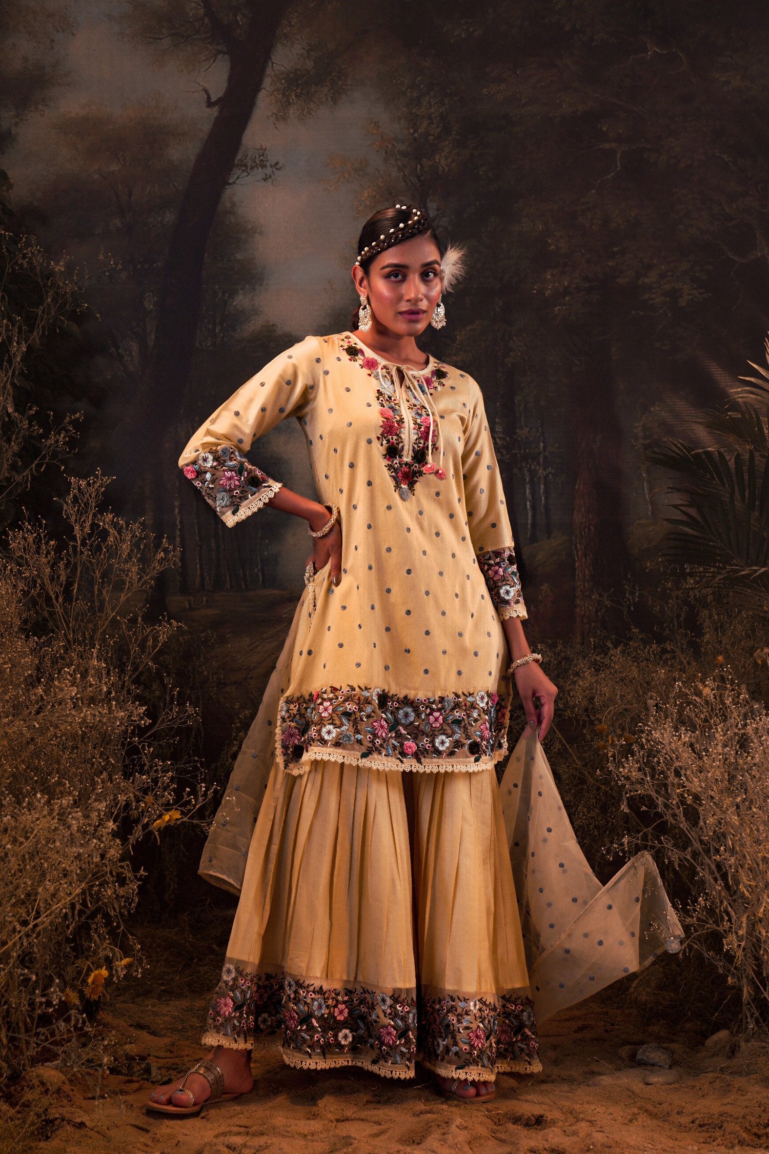 Beautiful Embroidered Sharara set