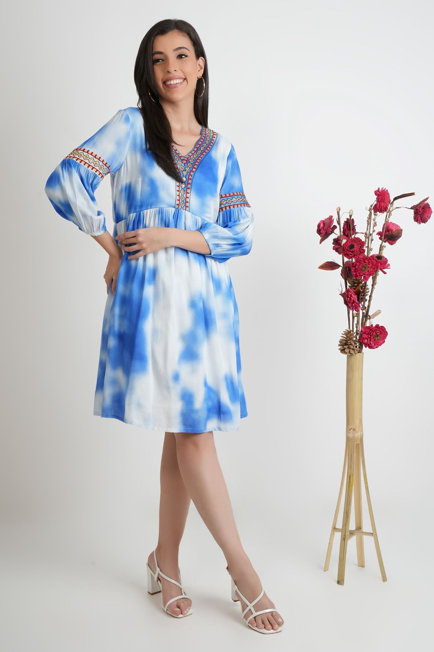 Ocean Mist Blue Tie-Dye Tunic