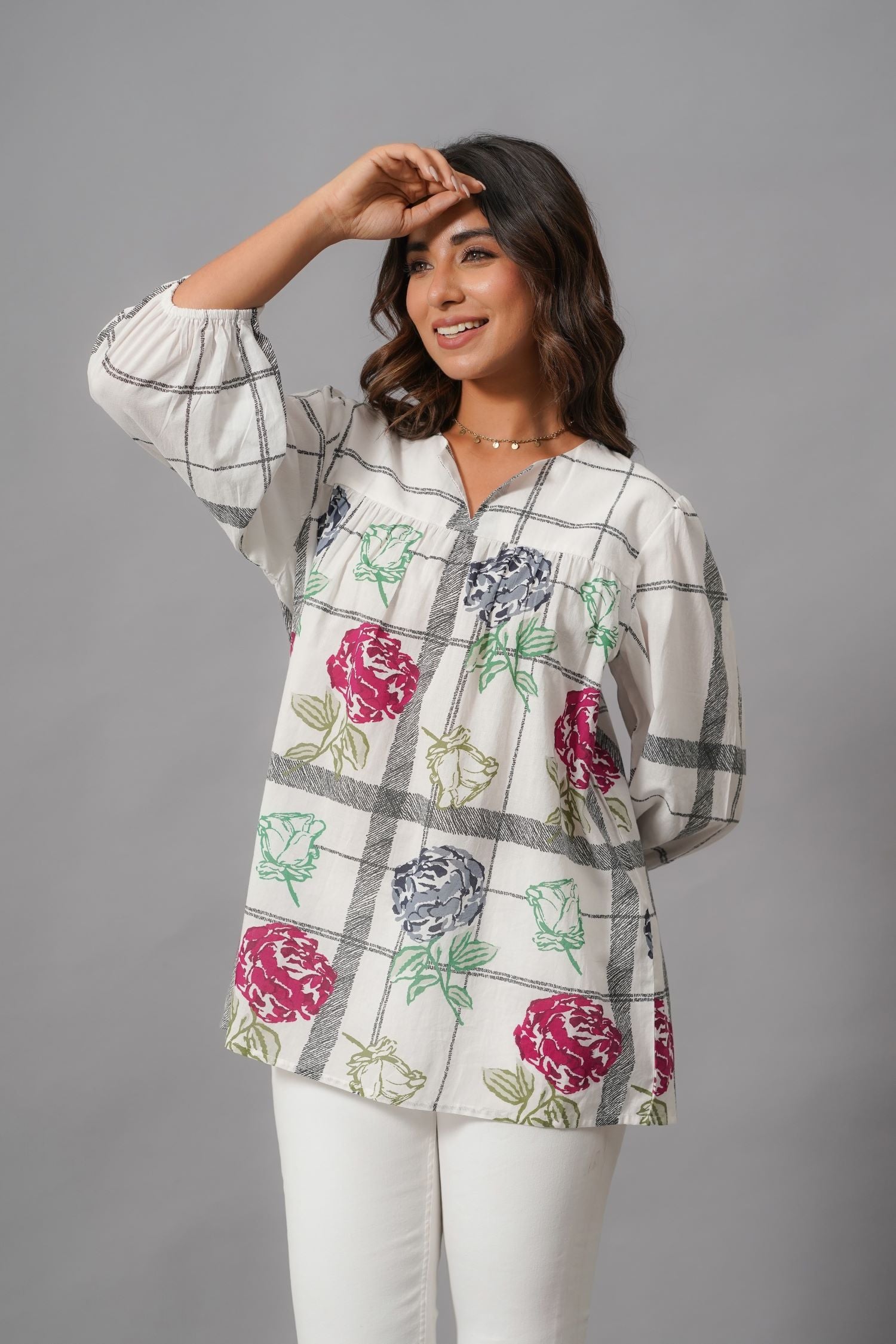 Classic Prints Off-White Top
