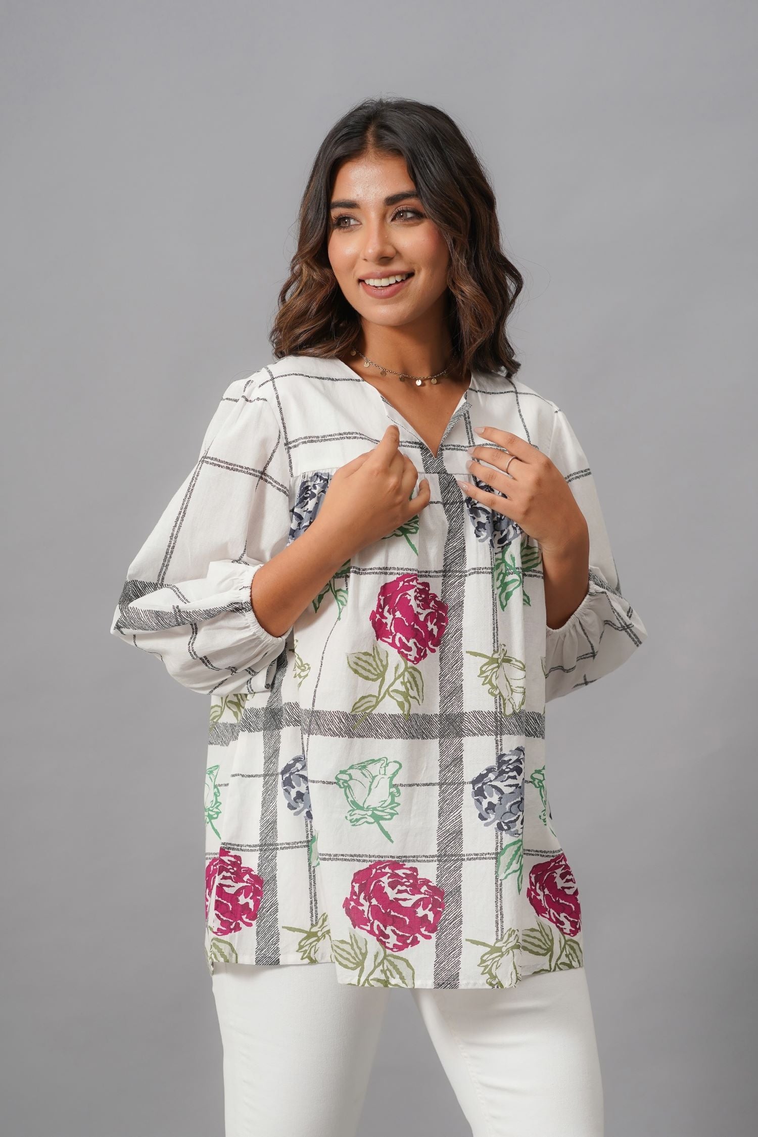 Classic Prints Off-White Top