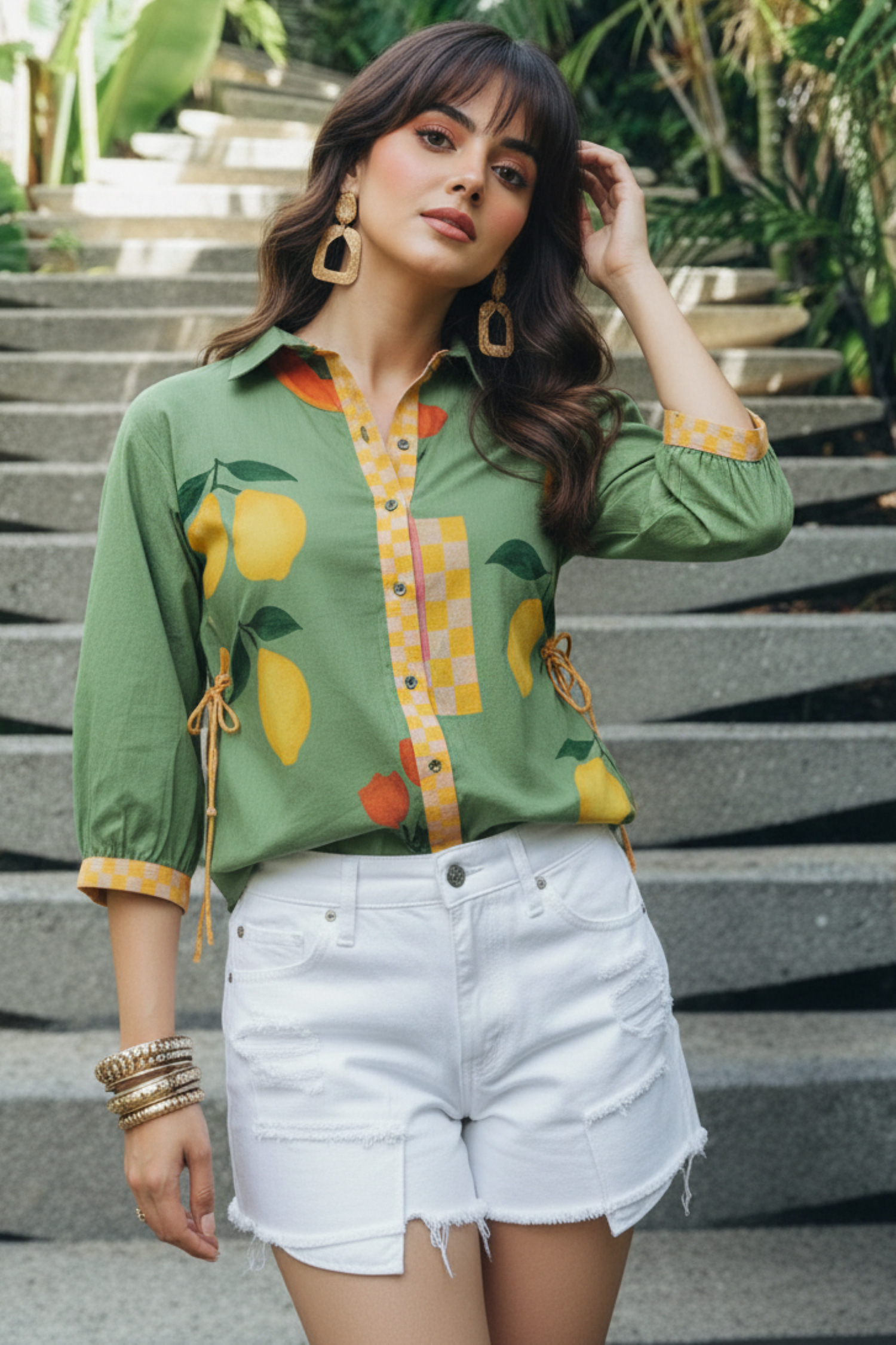 Plaid Shirt in Fruity Prints: Regular Fit