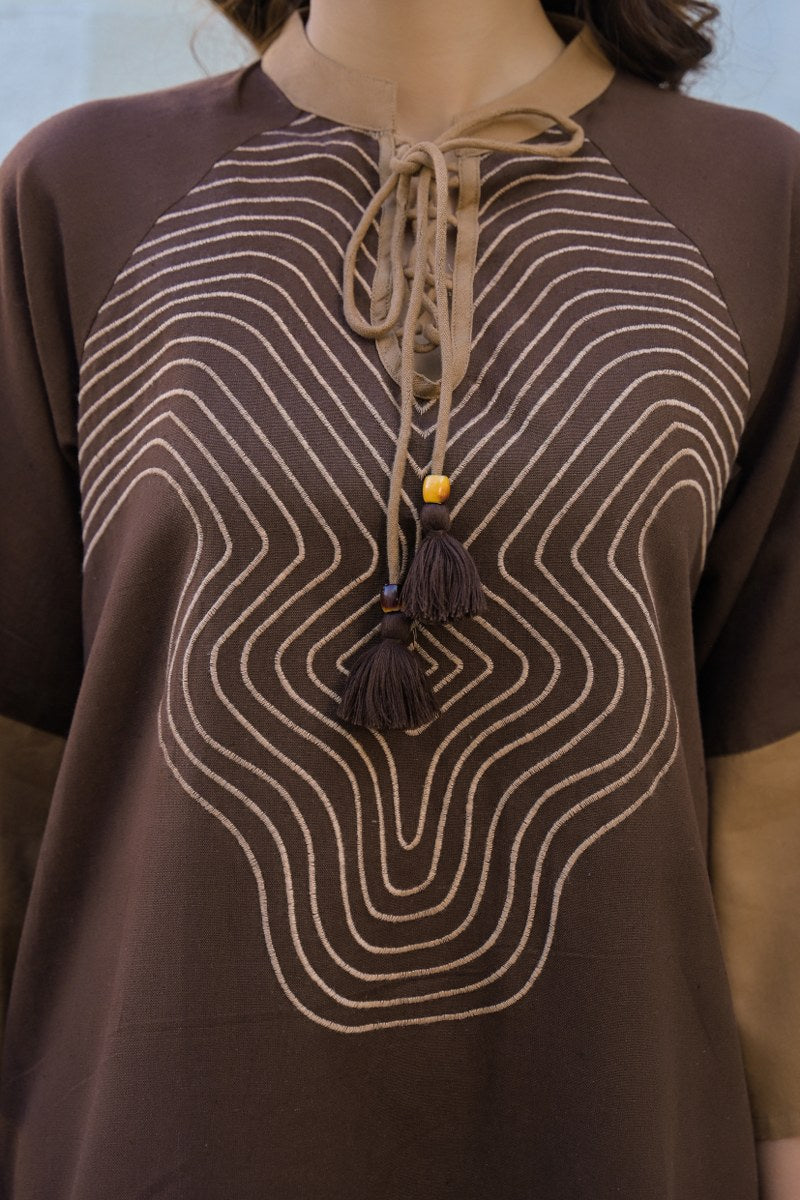 Oversized fit: Rich Cocoa Brown Tunic Dress