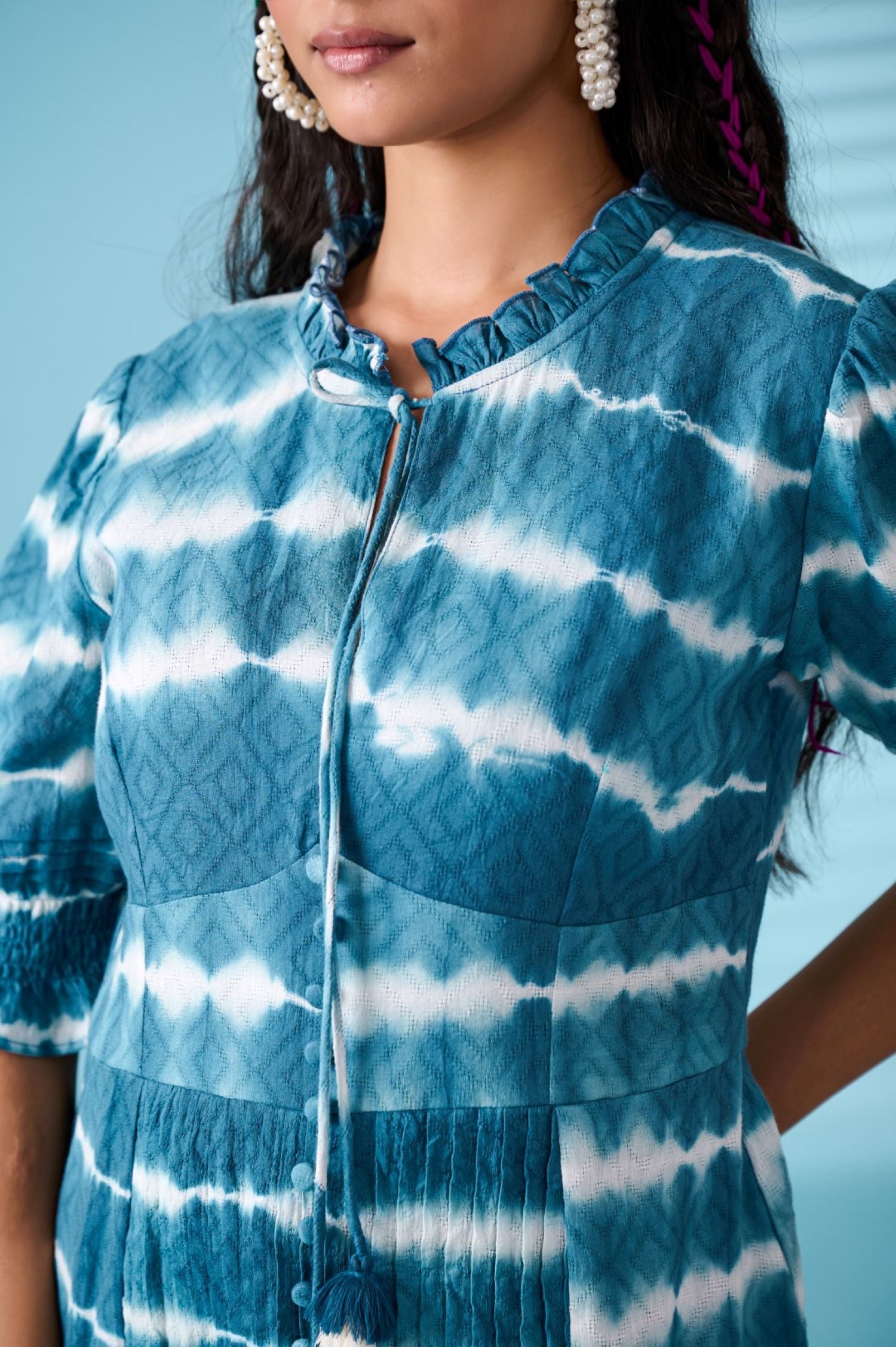 Ocean Breeze Blue Tie-Dye Dress