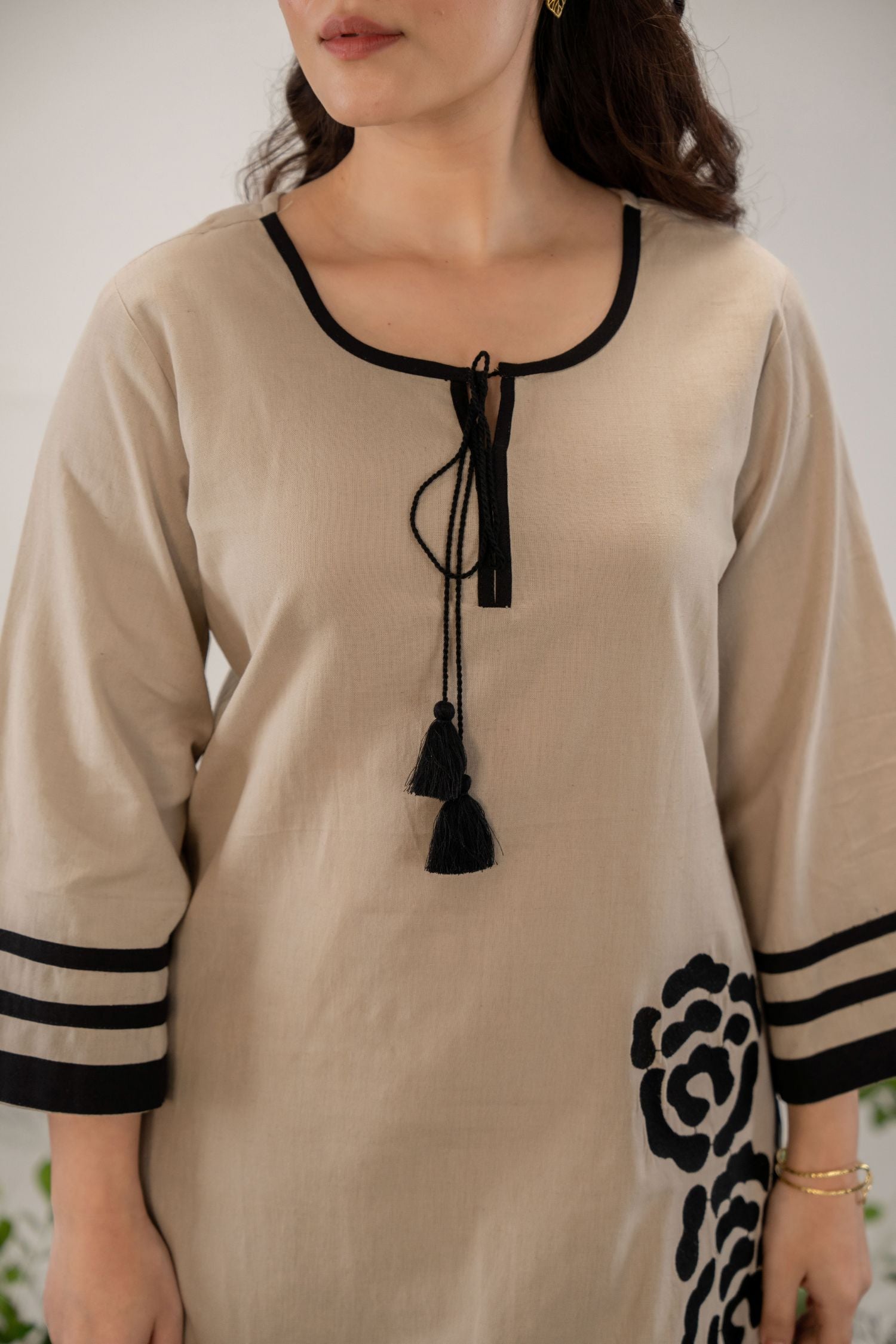 Coffee Craft Cord Set With Design On Pant