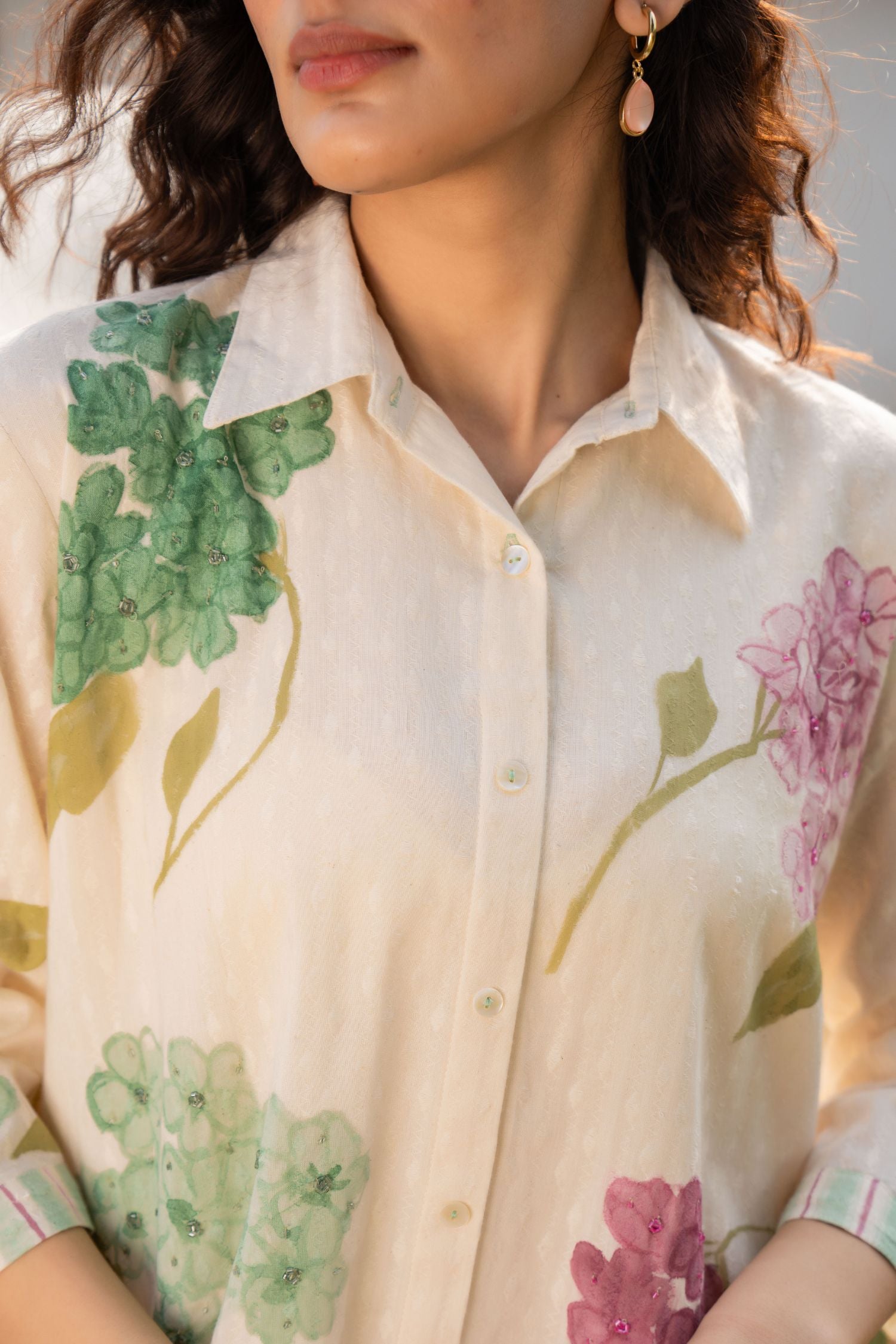 Cream Bloom Collared Cord Set