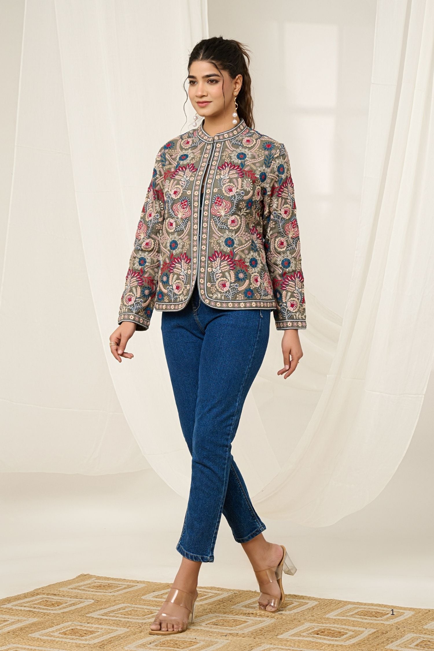 Multicolor Embroidered Statement Jacket
