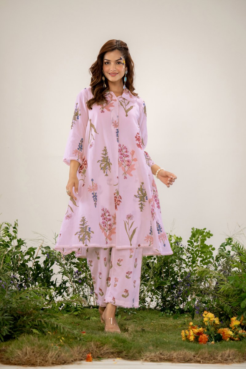 Purple Printed Co-ord Set
