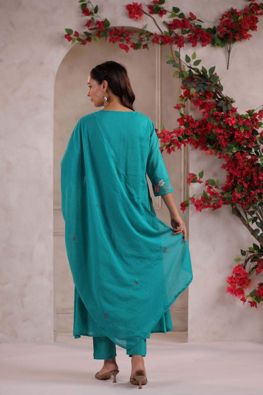 Rama Elegance Handworked A-Line Suit with Dupatta