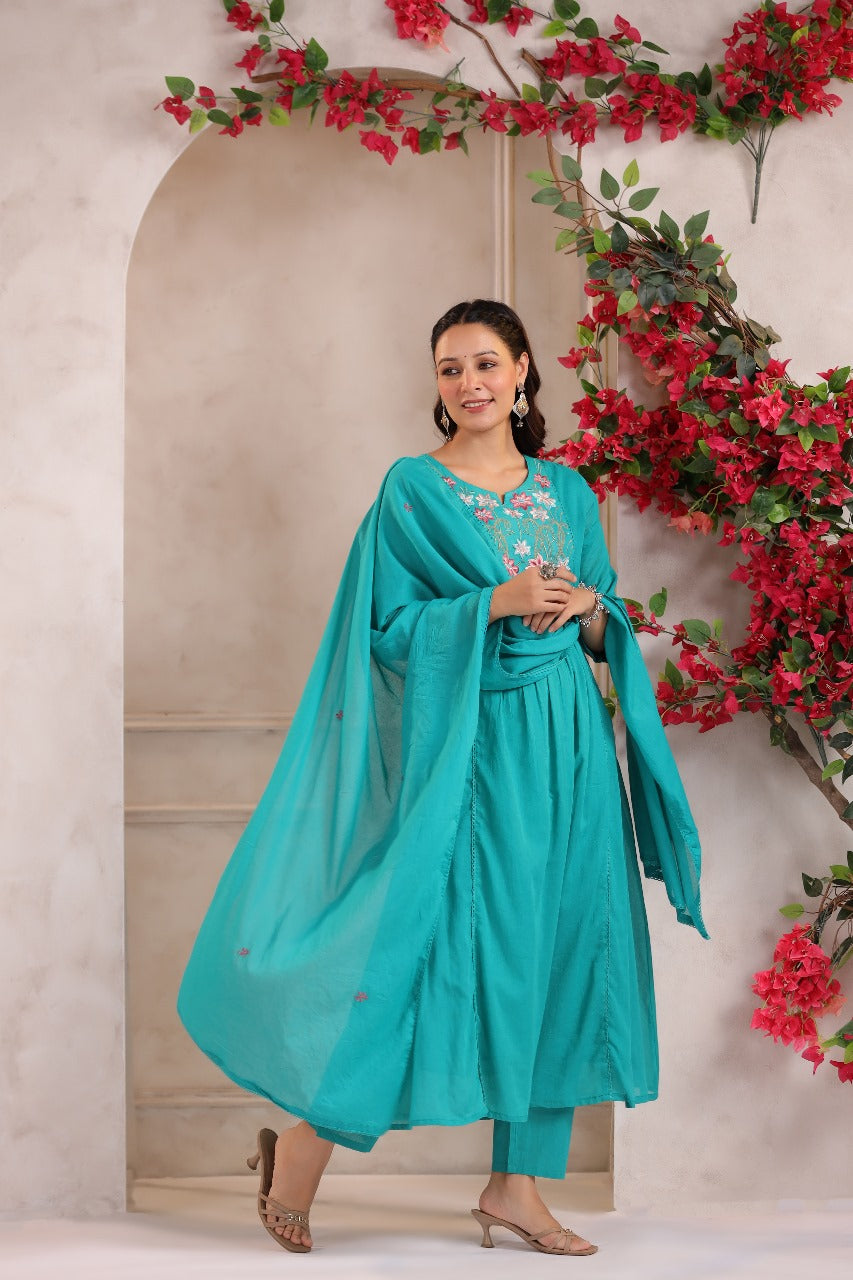 Rama Elegance Handworked A-Line Suit with Dupatta