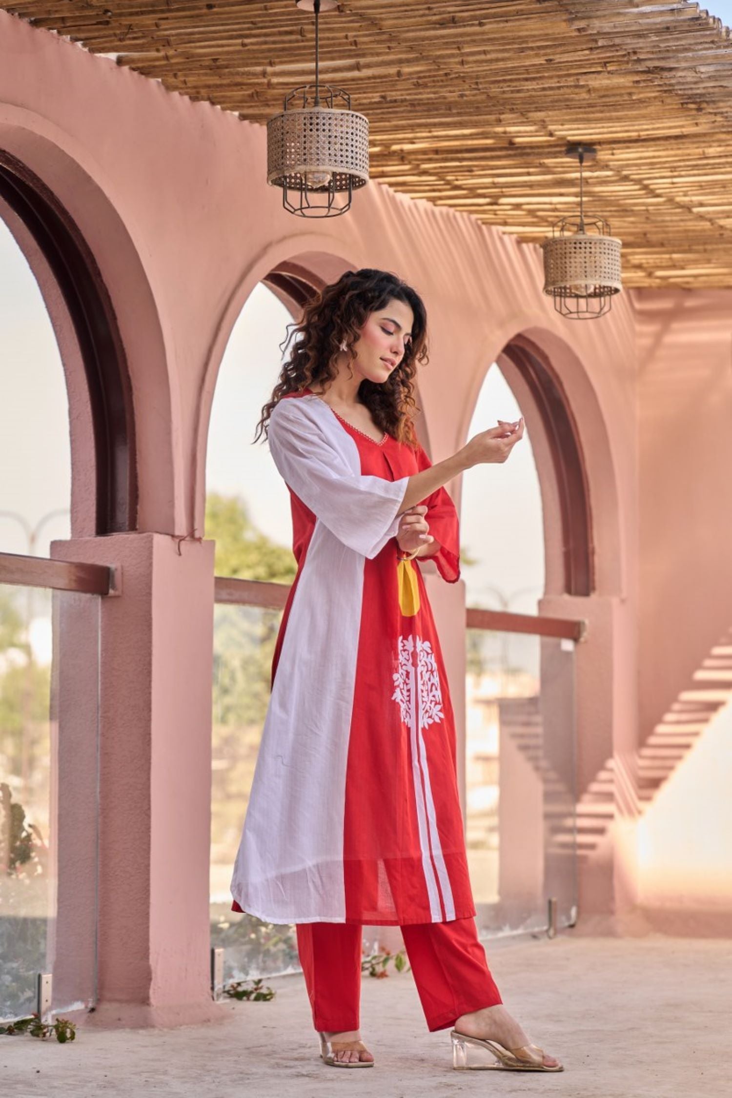 Red Muse Printed Cotton Cord Set